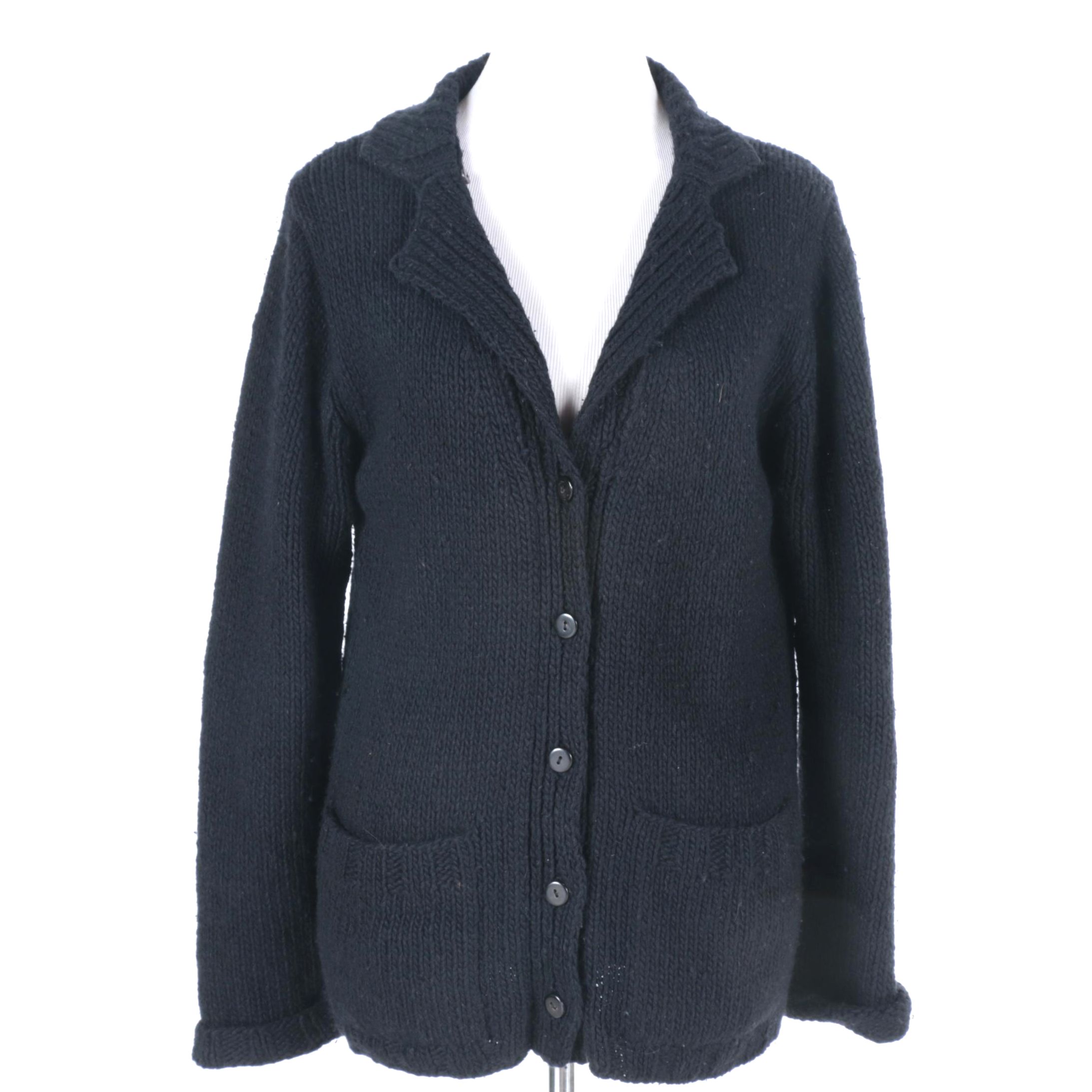 Donna Karan Black Cardigan Sweater