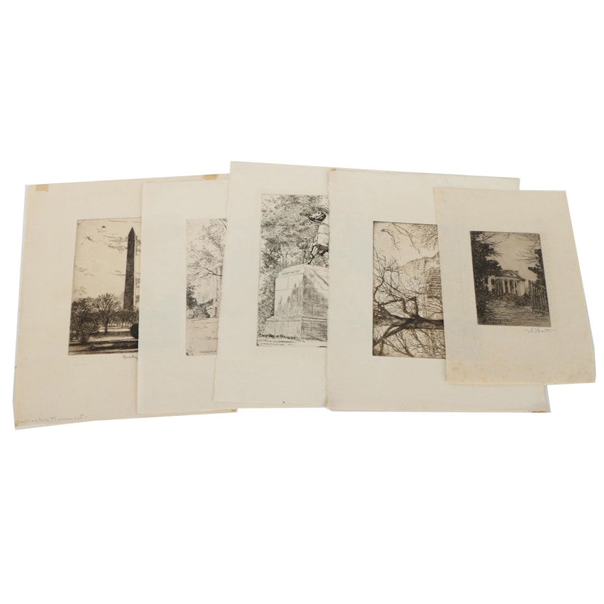 Collection of Emily B. Waite Etchings of Washington D.C.