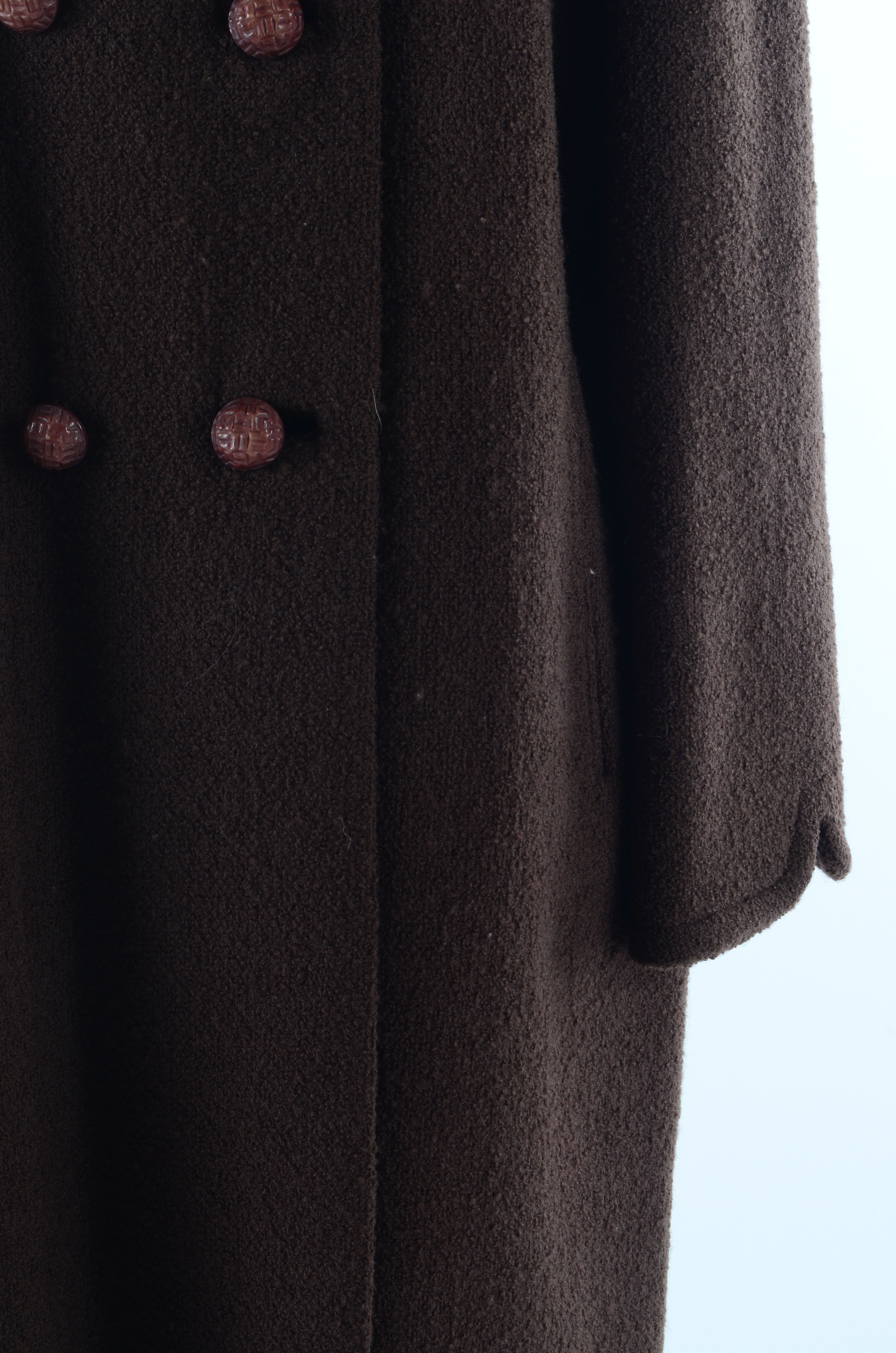 Women's Vintage Forstmann Coat with Rabbit Fur Collar