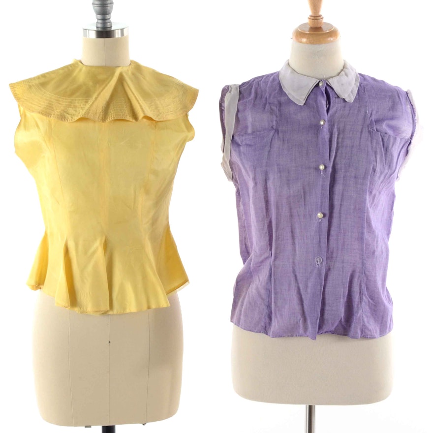 Pair of Women's Vintage Sleeveless Blouses