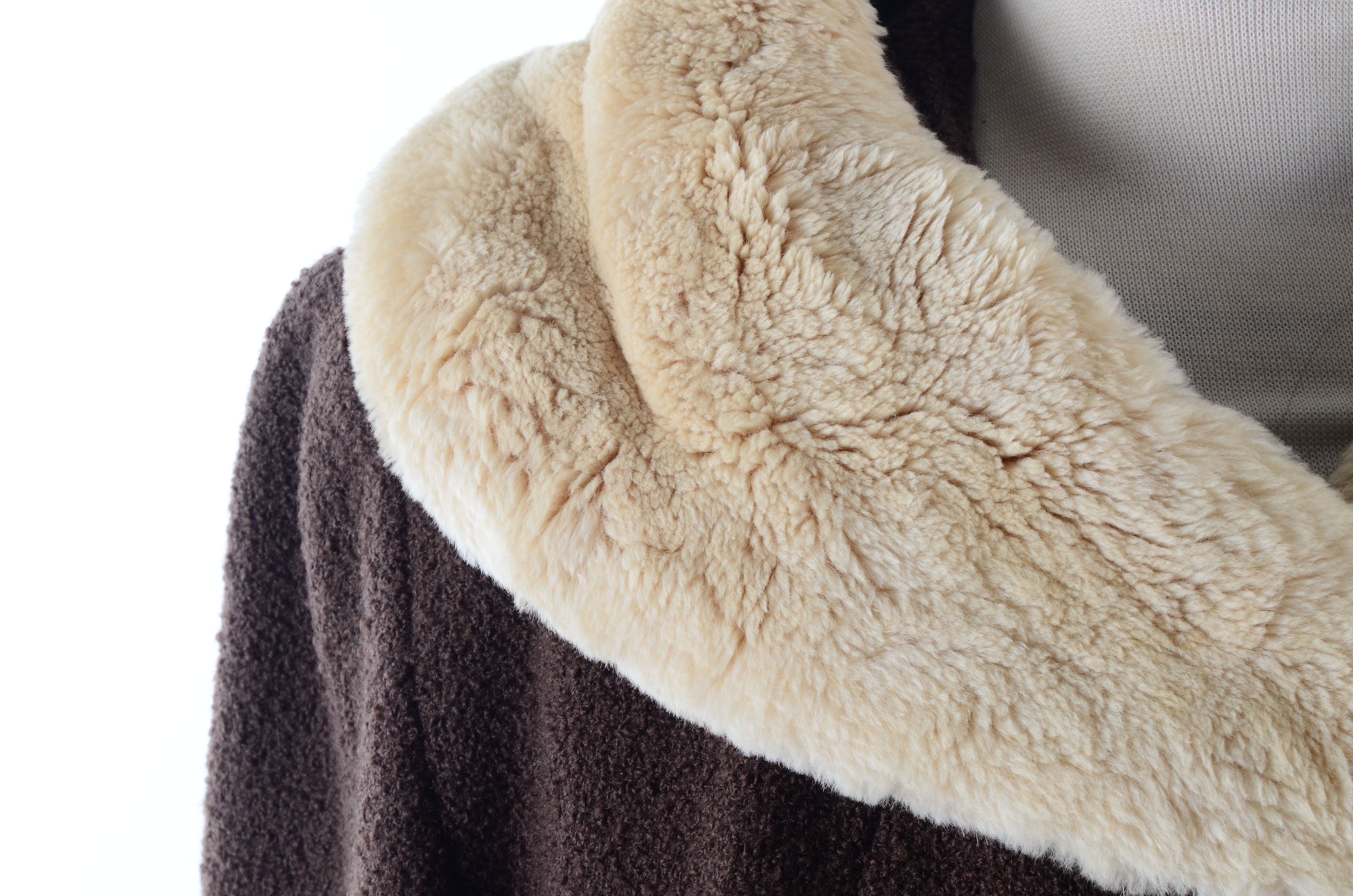 Women's Vintage Forstmann Coat with Rabbit Fur Collar