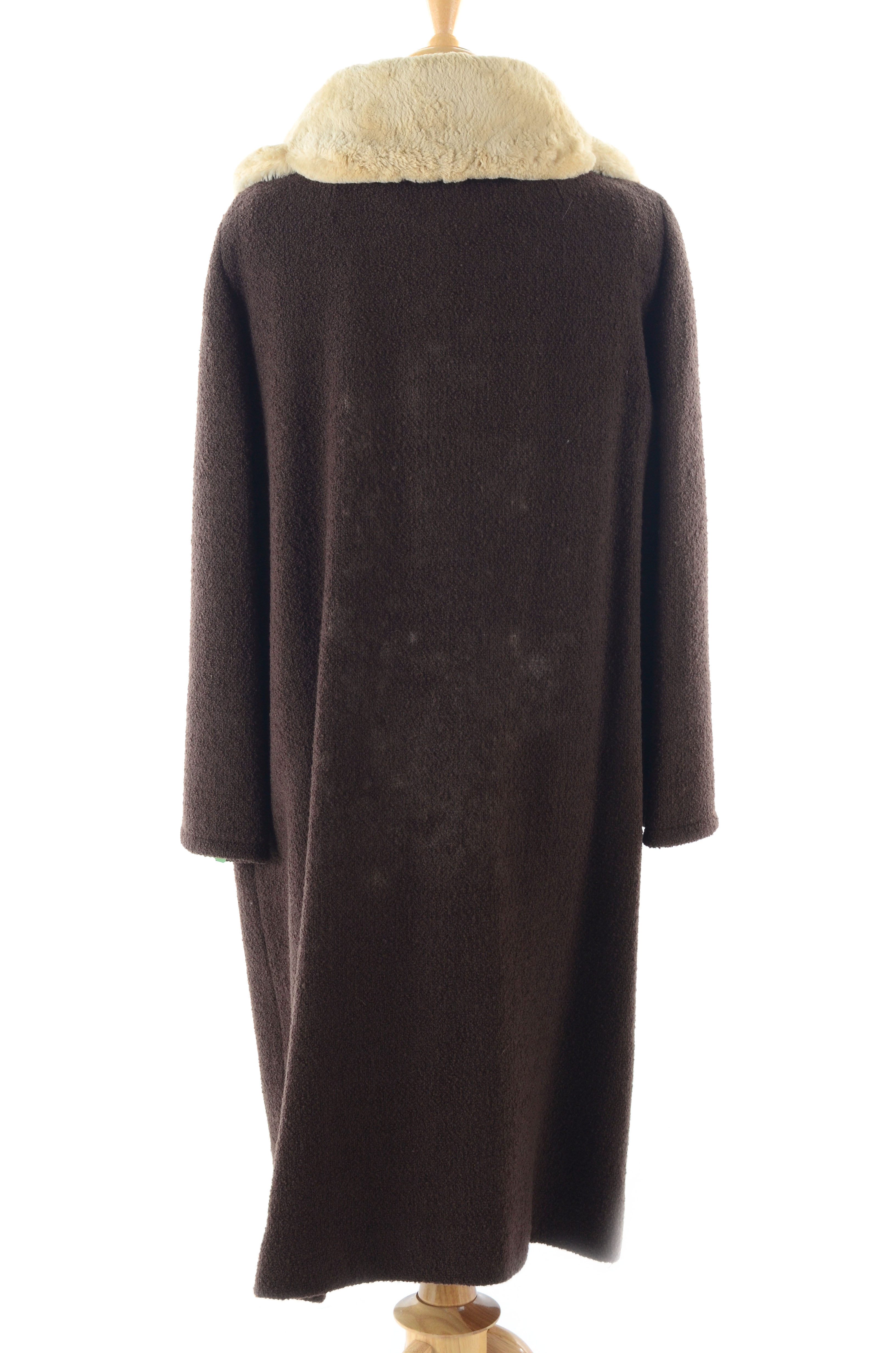 Women's Vintage Forstmann Coat with Rabbit Fur Collar