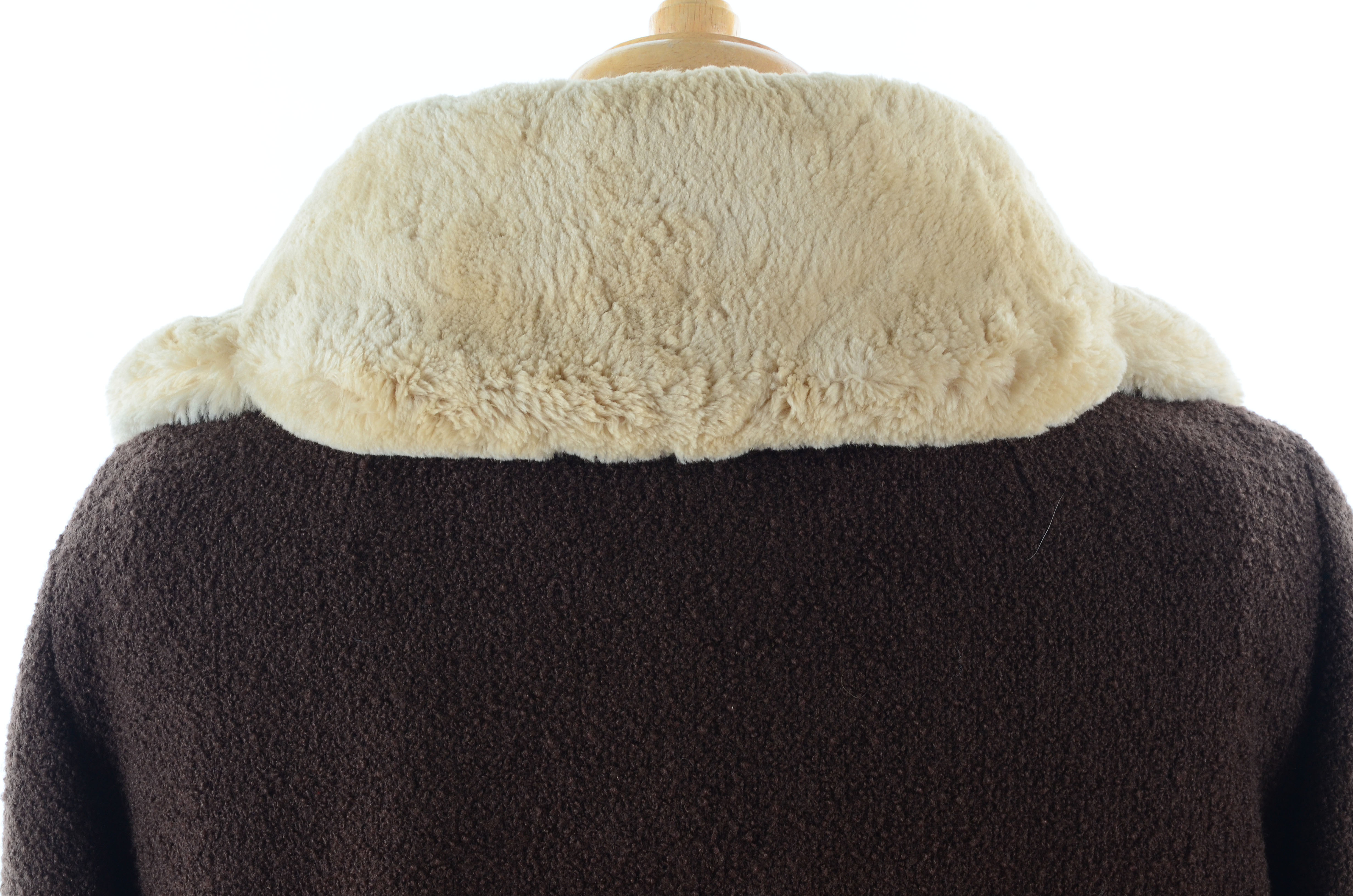 Women's Vintage Forstmann Coat with Rabbit Fur Collar