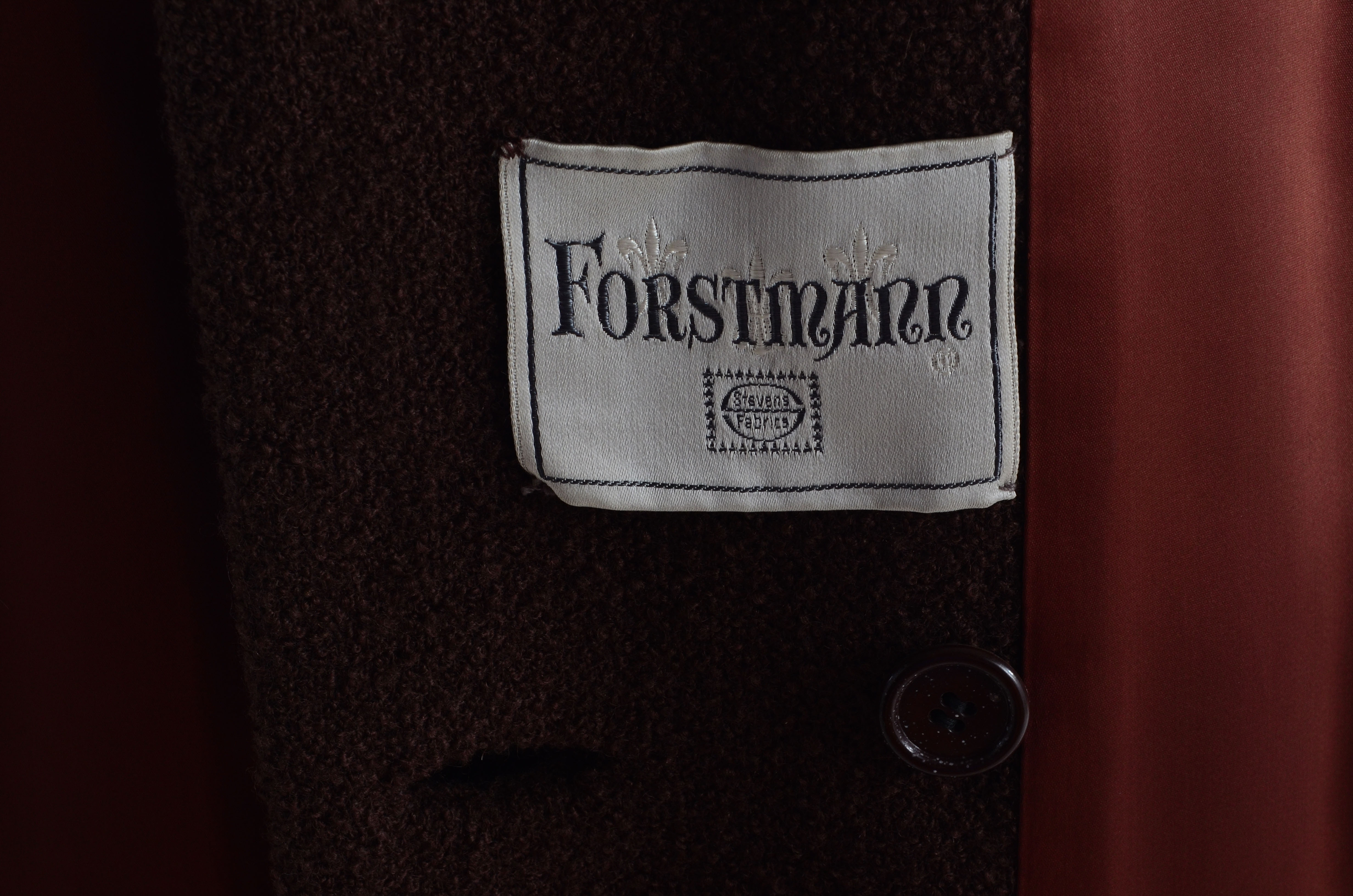 Women's Vintage Forstmann Coat with Rabbit Fur Collar