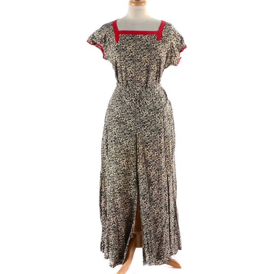 Circa 1940s Women's Two Piece Playsuit