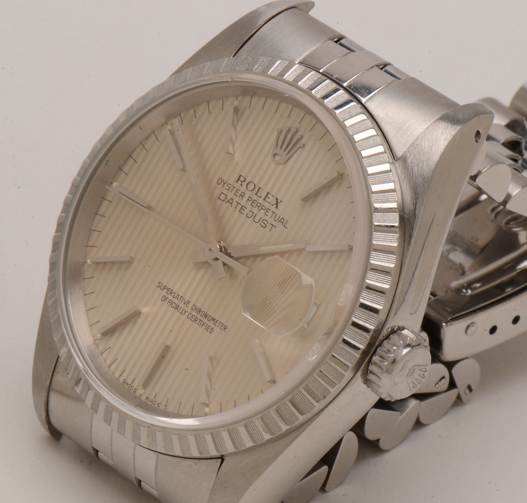 Rolex Datejust Steel 16220 Tapestry Jubilee 36mm Automatic Watch