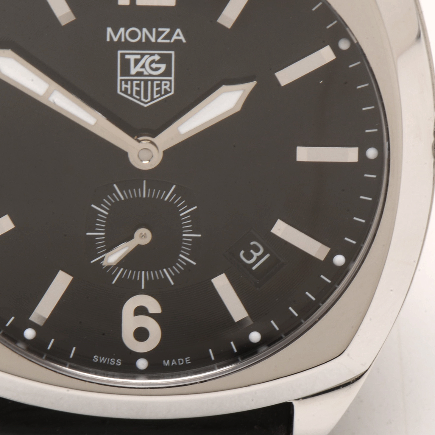 Tag Heuer Monza Date Steel Black 37.00 mm Automatic Watch