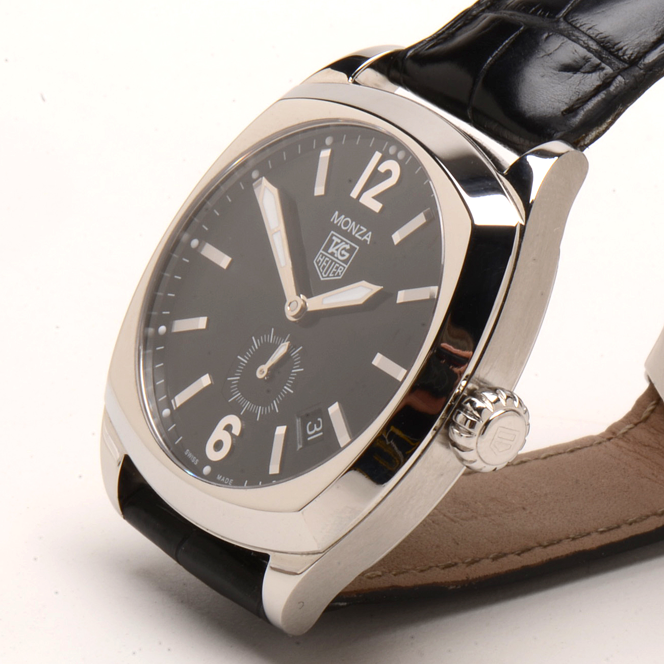 Tag Heuer Monza Date Steel Black 37.00 mm Automatic Watch