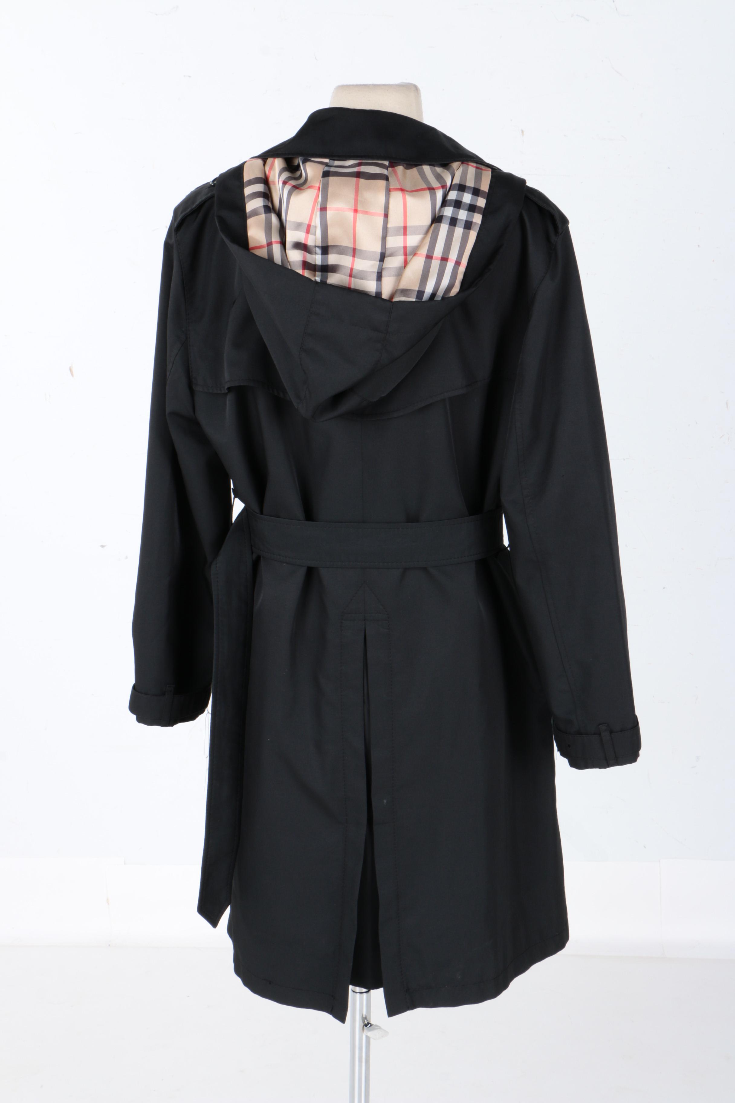 Women's Burberry Hooded Double-Breasted Trench Coat
