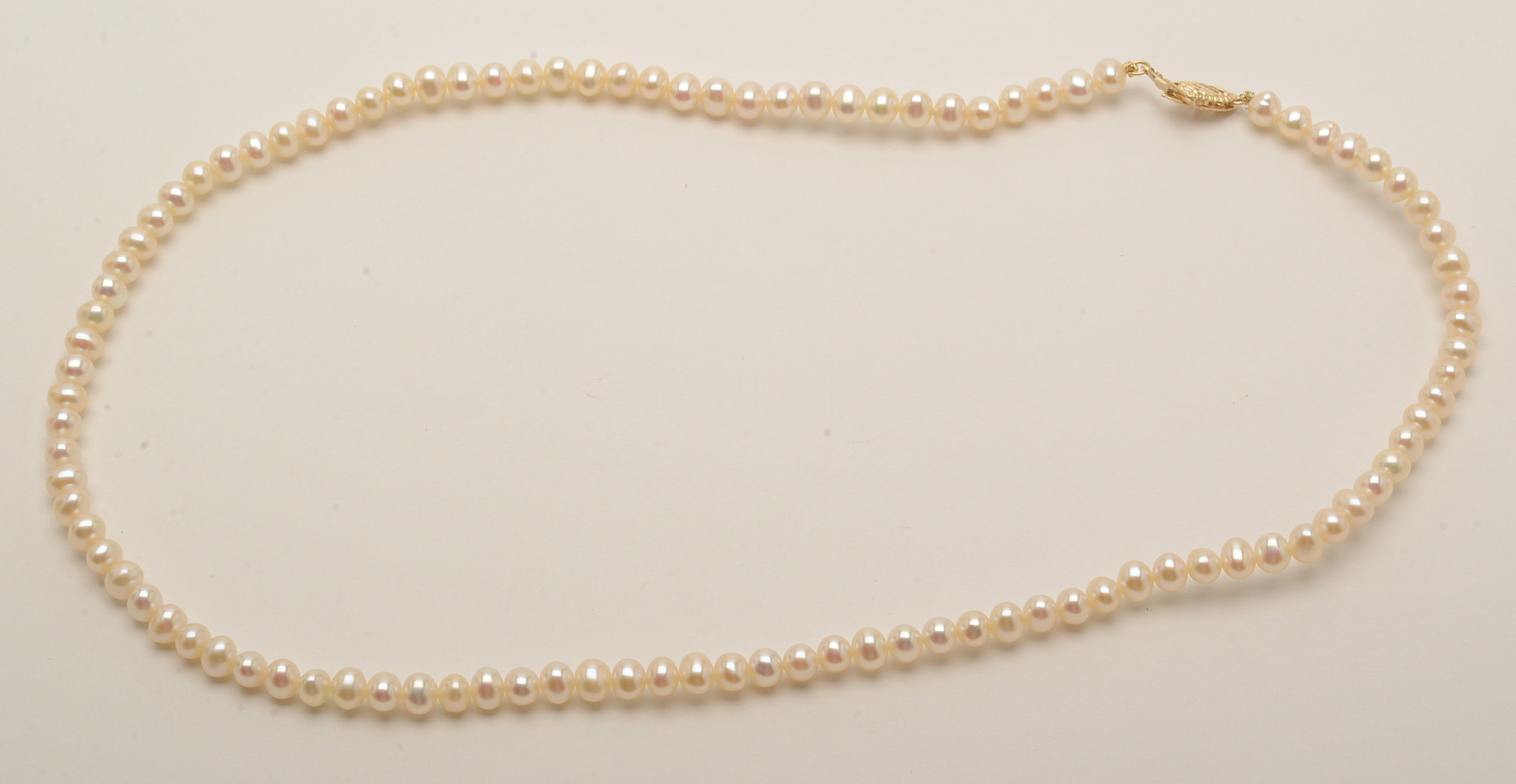 Grand-Parure Cultured Button Pearl Set with 14K Gold Clasps