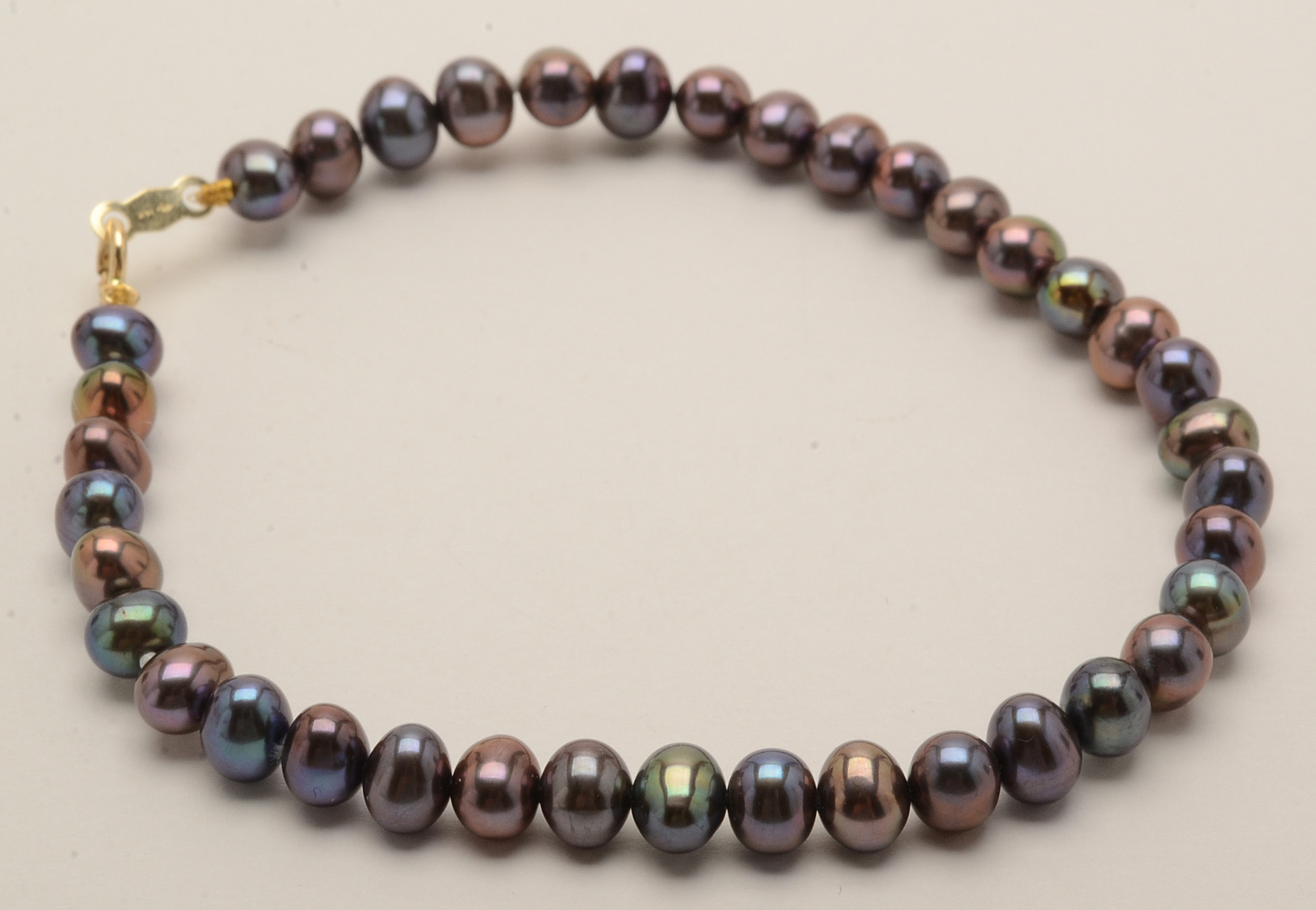 Grand-Parure Cultured Black Button Pearl Set with 14K Gold Clasps