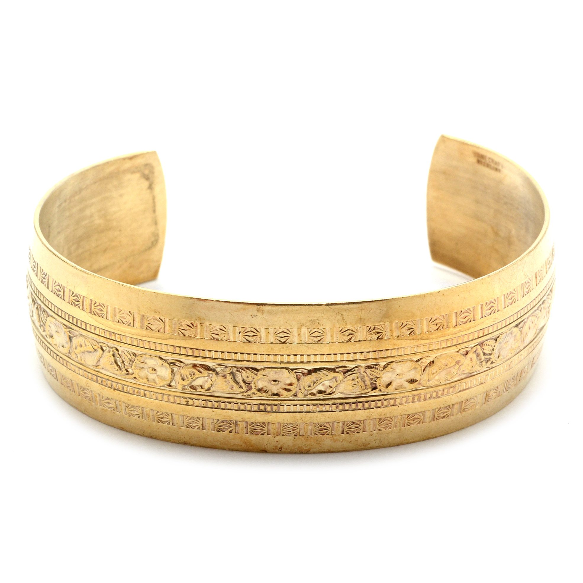 Vintage Danecraft Sterling Silver Cuff in Goldtone Finish