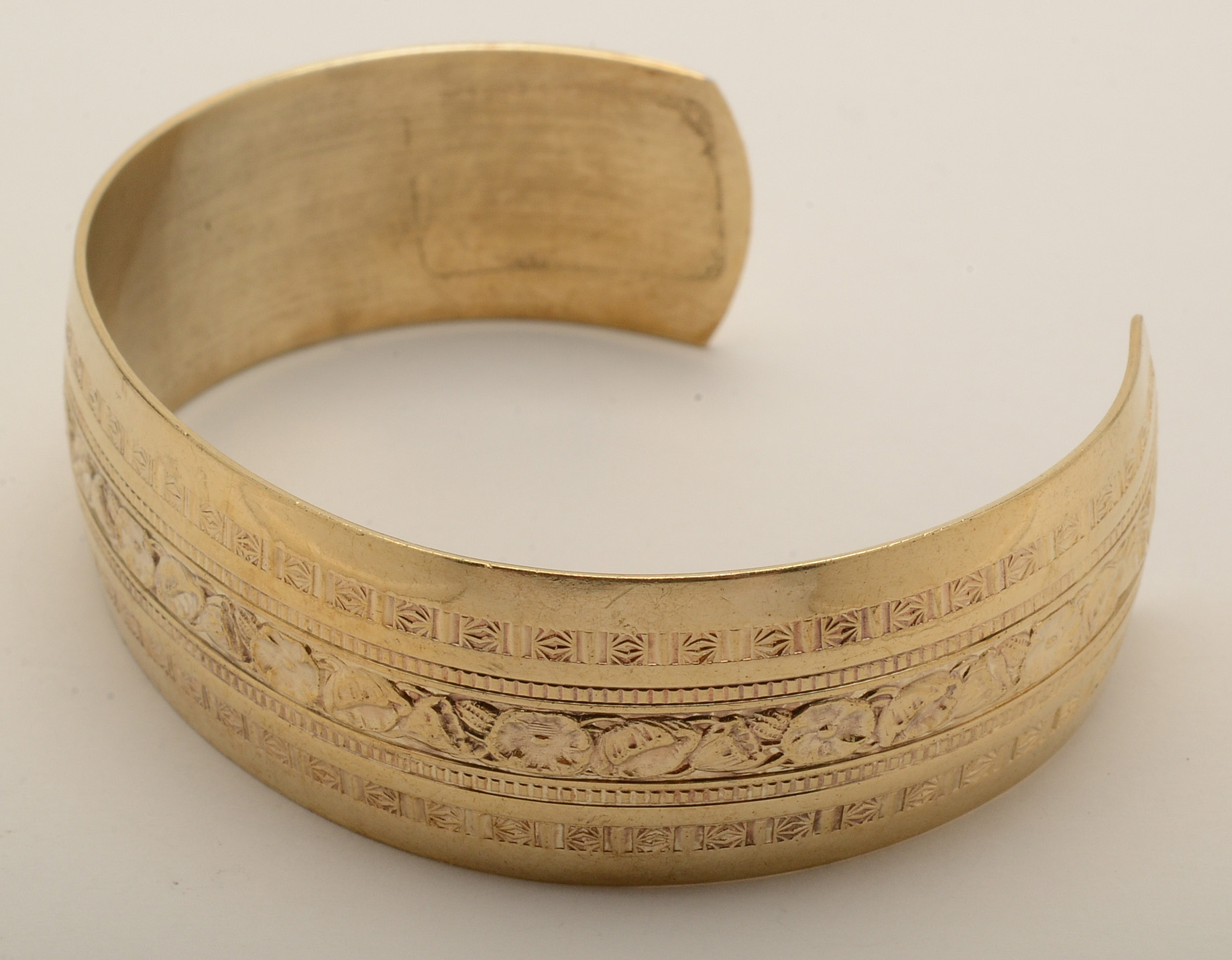 Vintage Danecraft Sterling Silver Cuff in Goldtone Finish