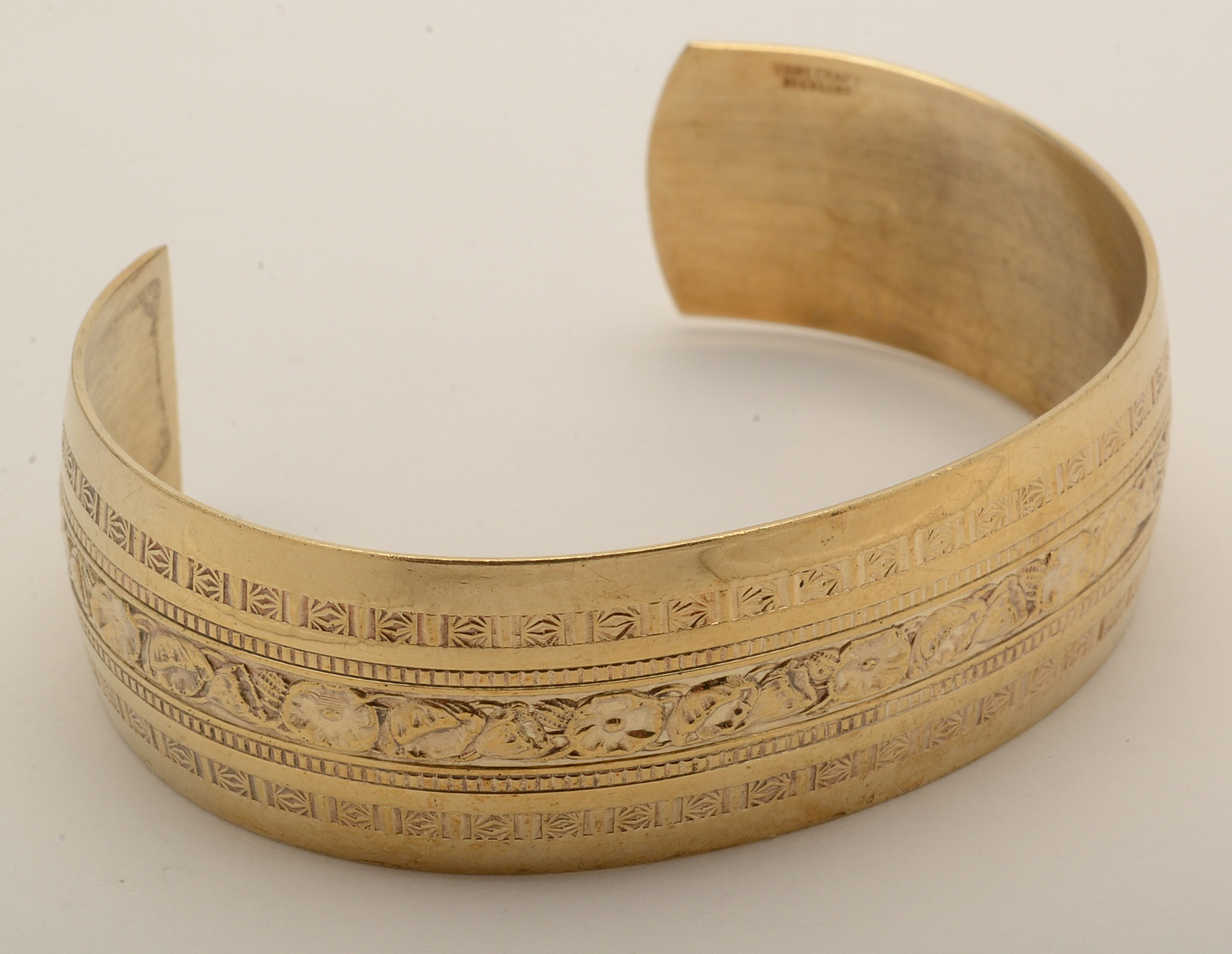 Vintage Danecraft Sterling Silver Cuff in Goldtone Finish