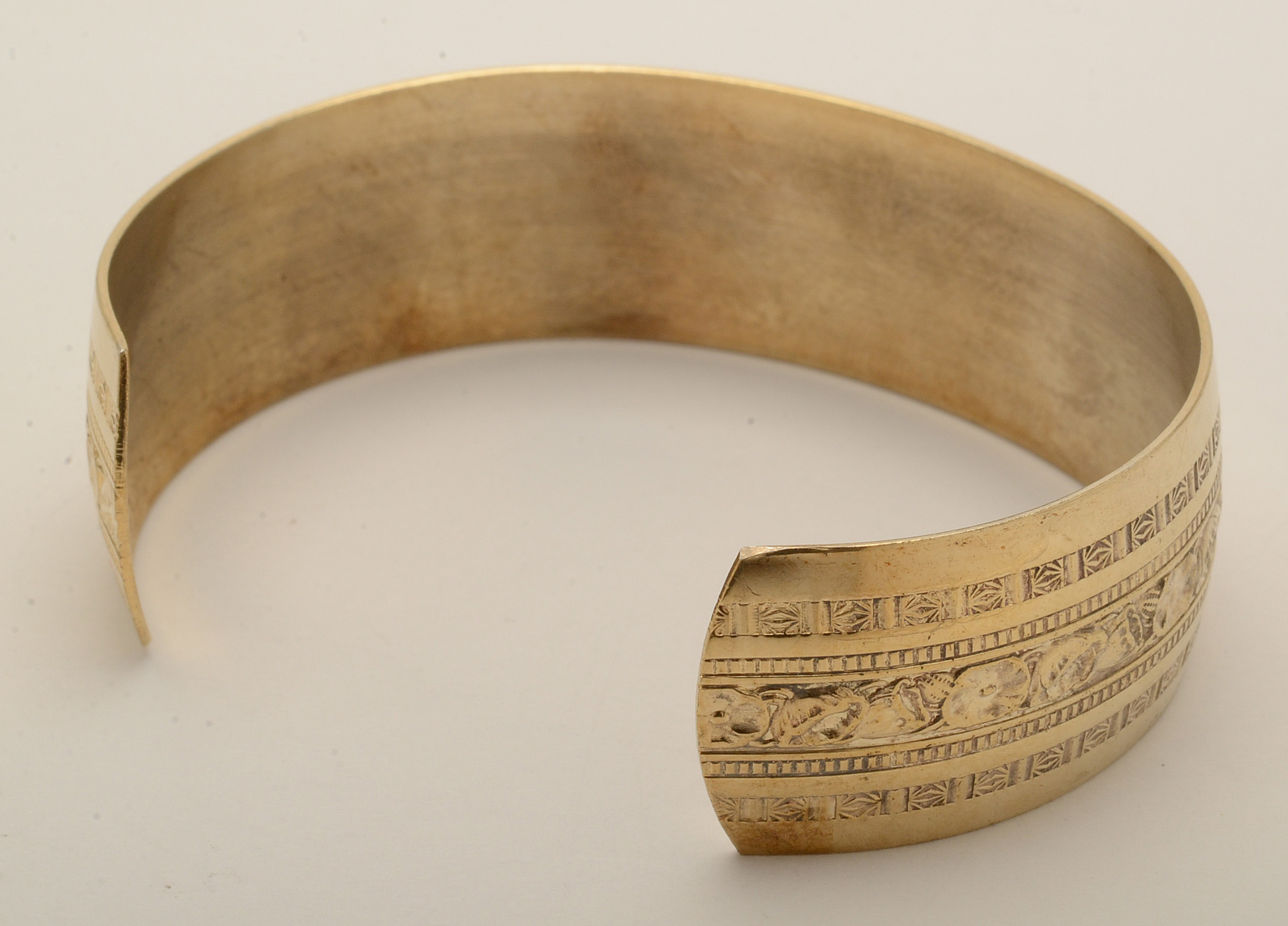 Vintage Danecraft Sterling Silver Cuff in Goldtone Finish