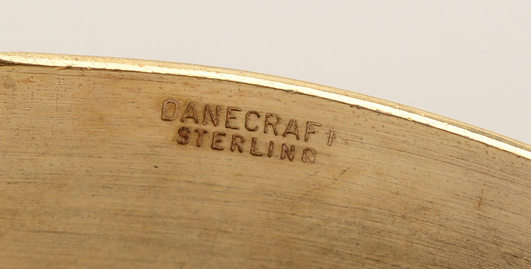 Vintage Danecraft Sterling Silver Cuff in Goldtone Finish