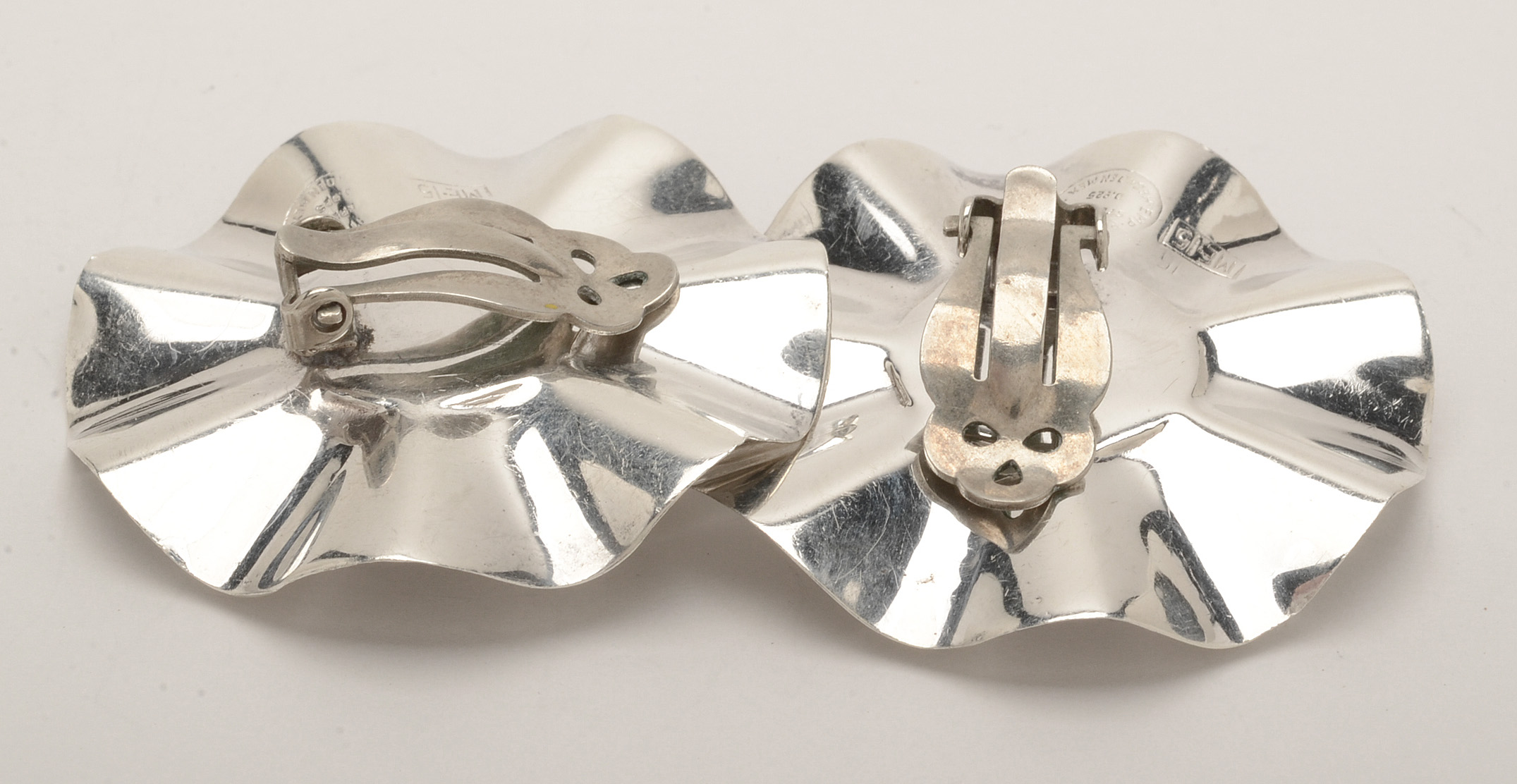 Vintage Mexican Sterling Silver and Black Onyx Clip-On Earrings