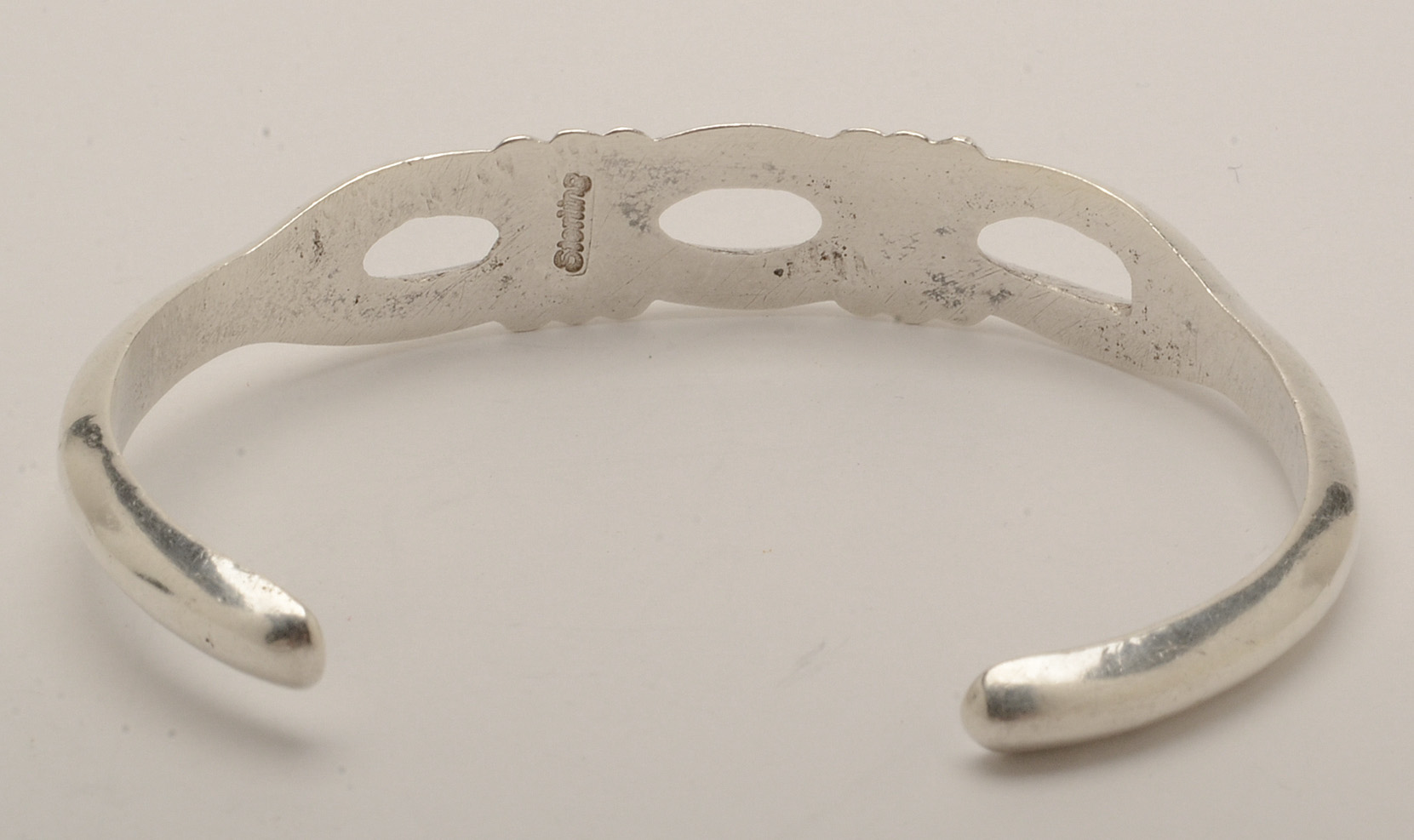 Southwestern Style Sand Cast Sterling Silver Openwork Cuff