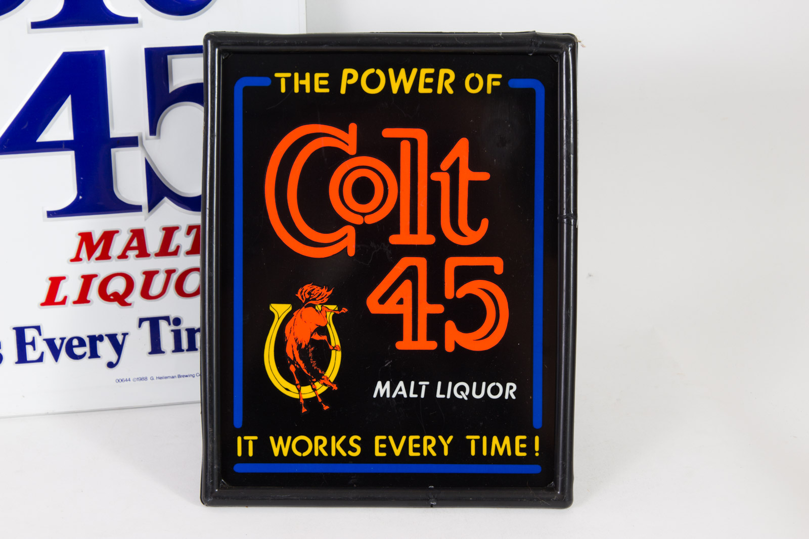 Vintage Colt 45 Light Up Beer Sign and Related Decor