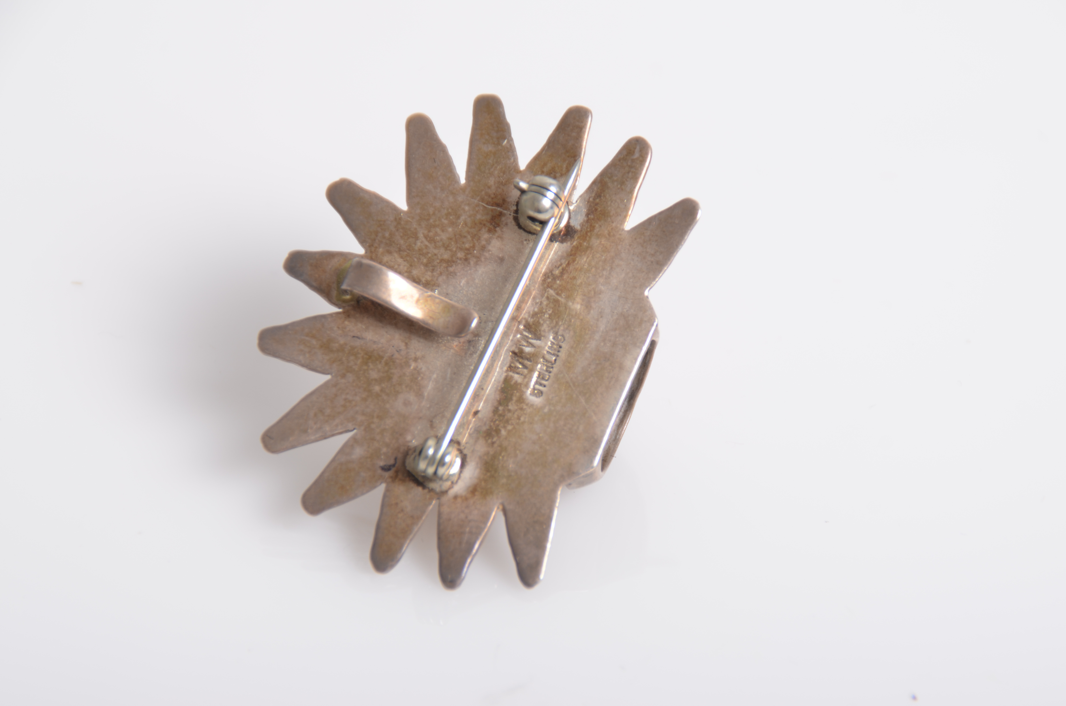 Collection of Vintage Mexican and Native American Inspired Sterling Silver Brooches