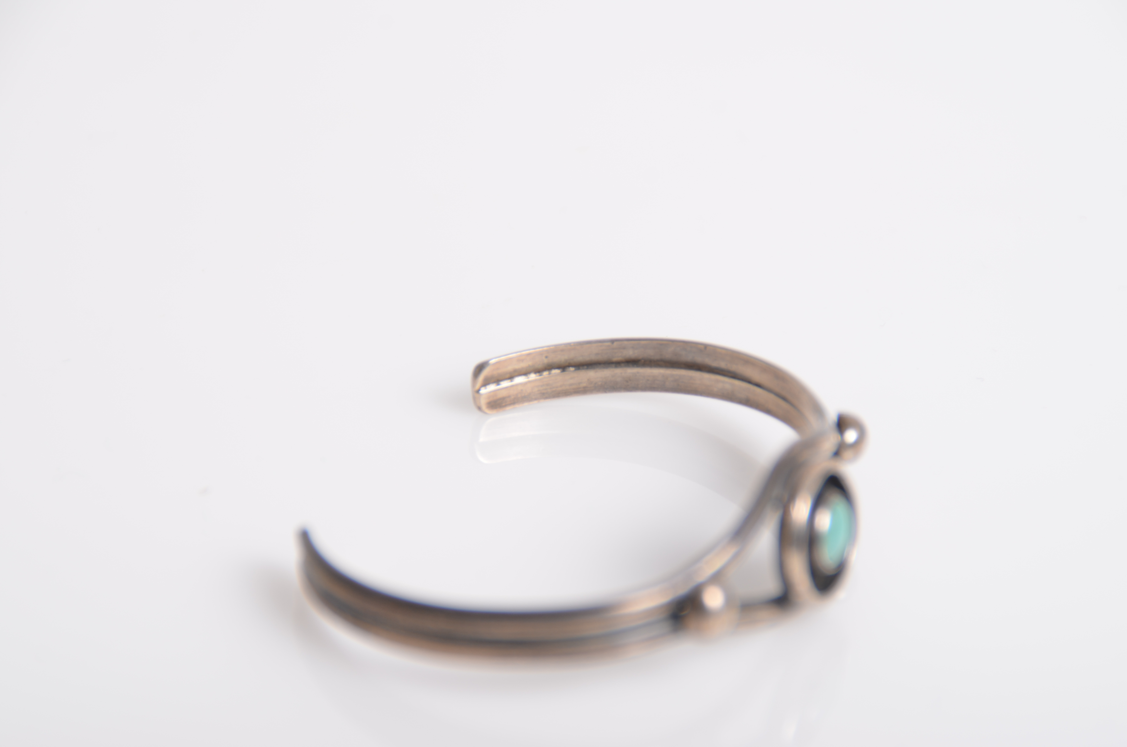 Sterling Silver and Shadow Box Turquoise Cuff Bracelet and Stud Earrings