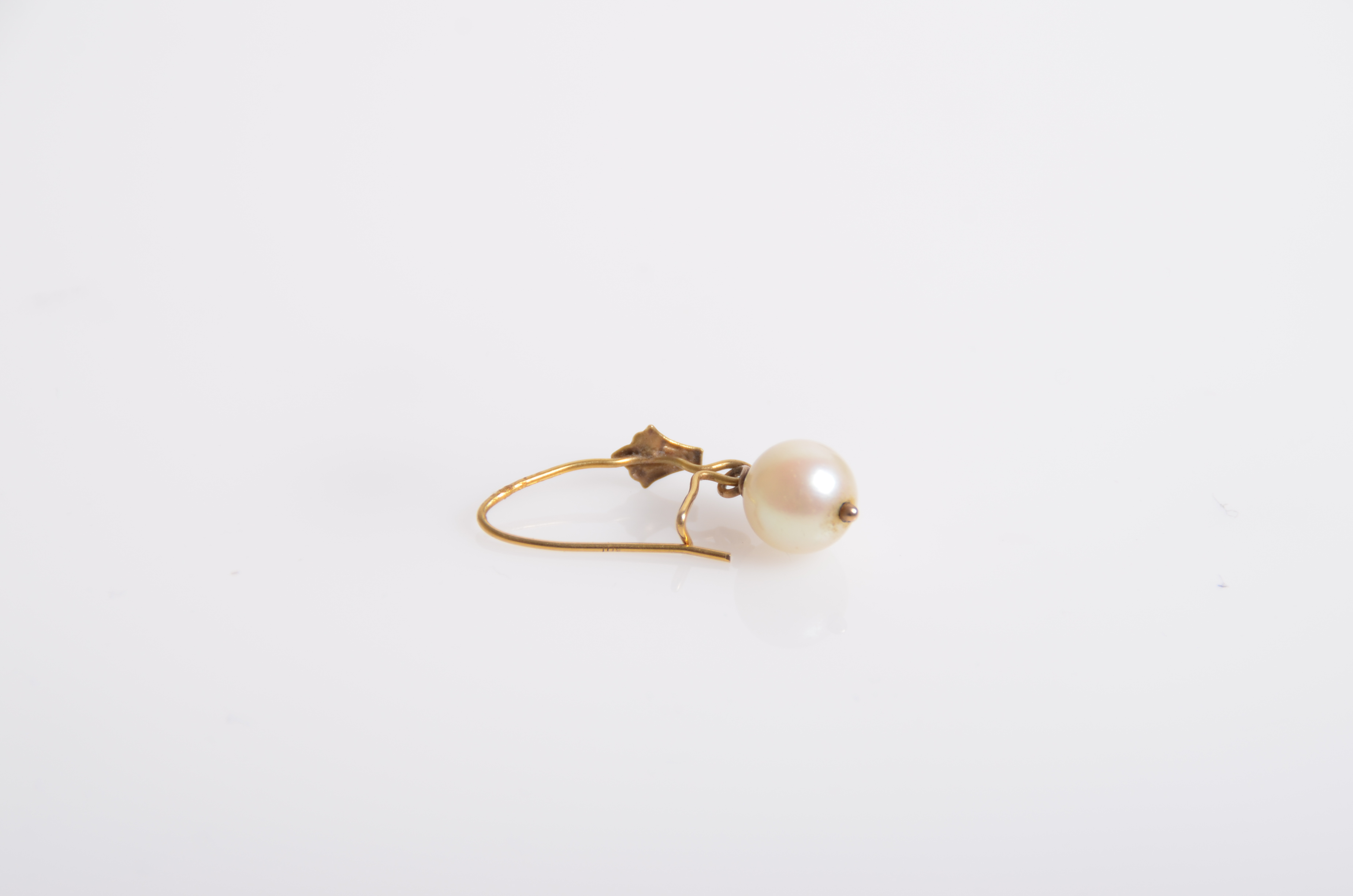 14K Yellow Gold and Freshwater Pearl Earrings and Necklace Chain