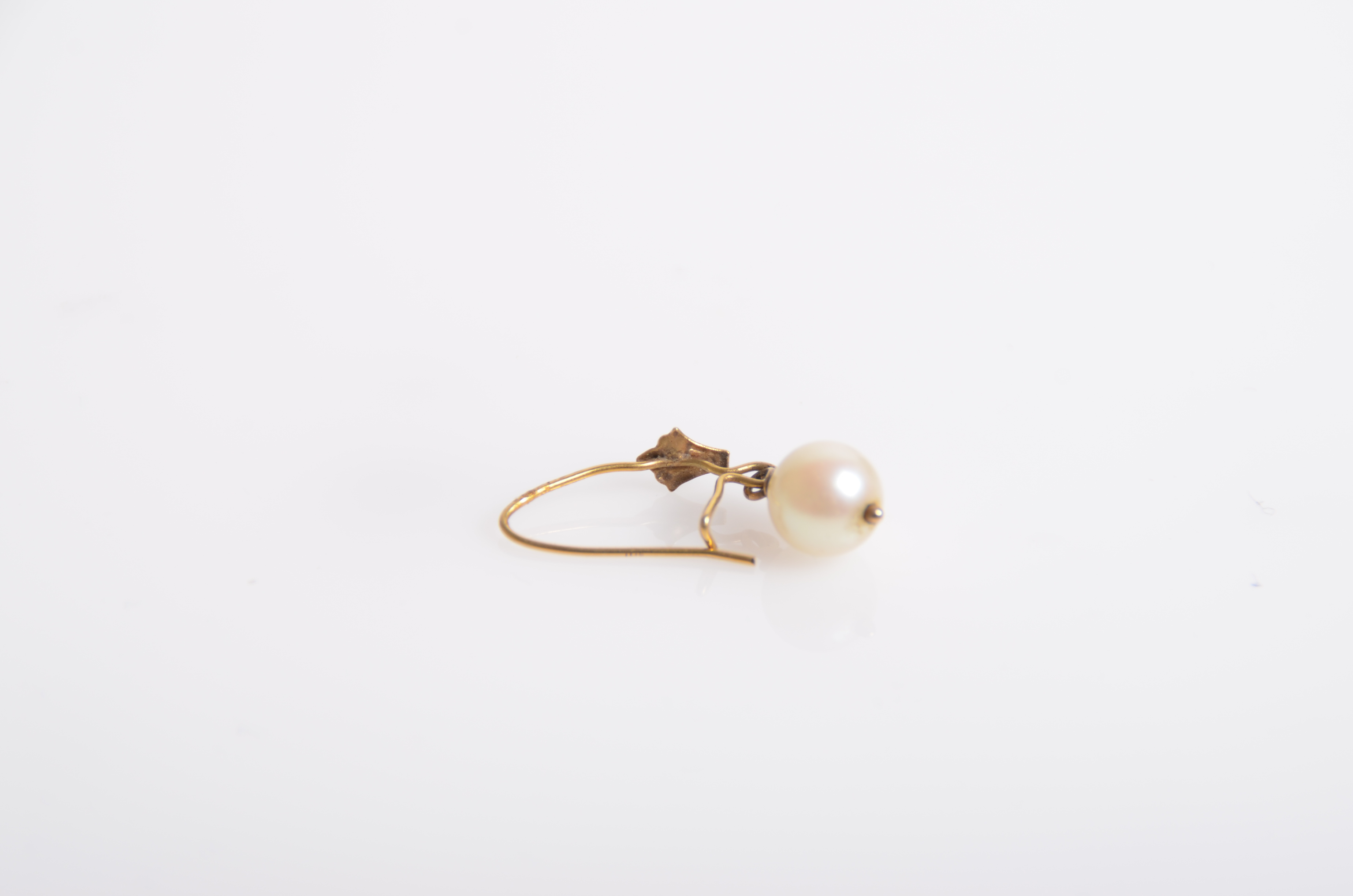 14K Yellow Gold and Freshwater Pearl Earrings and Necklace Chain