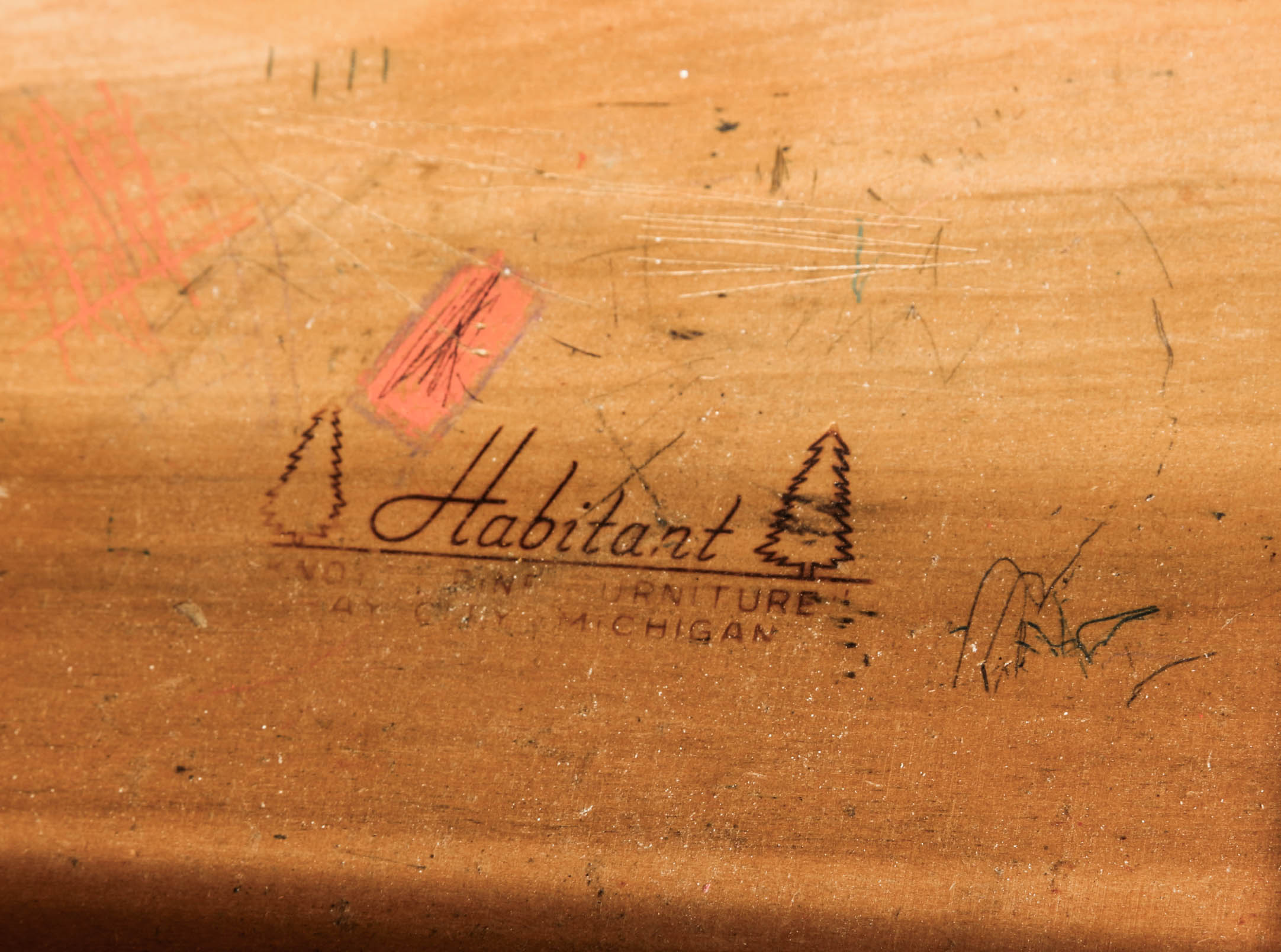 Vintage Pair of Twin Beds and Desk by Habitant