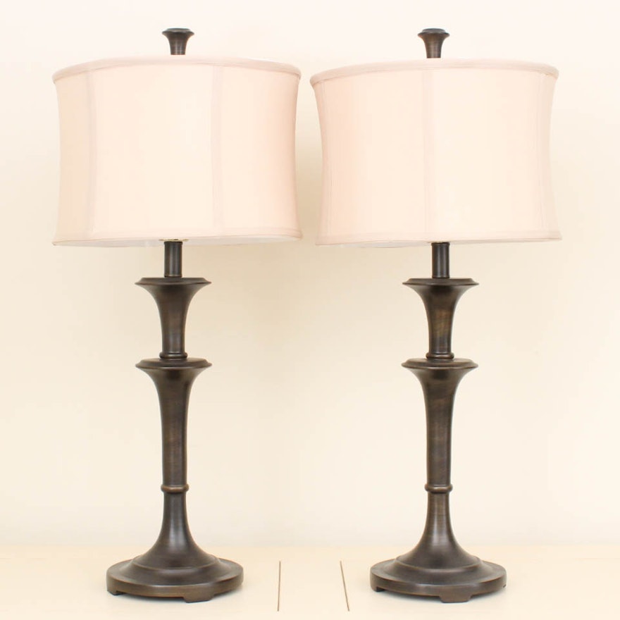 Oil Rubbed Metal Table Lamp Pair