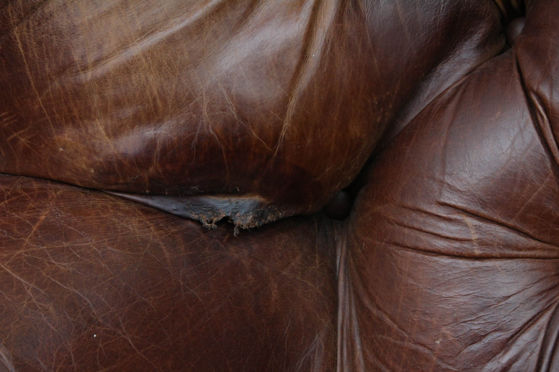 Mitchell Gold for Restoration Hardware Leather Armchair Footstool