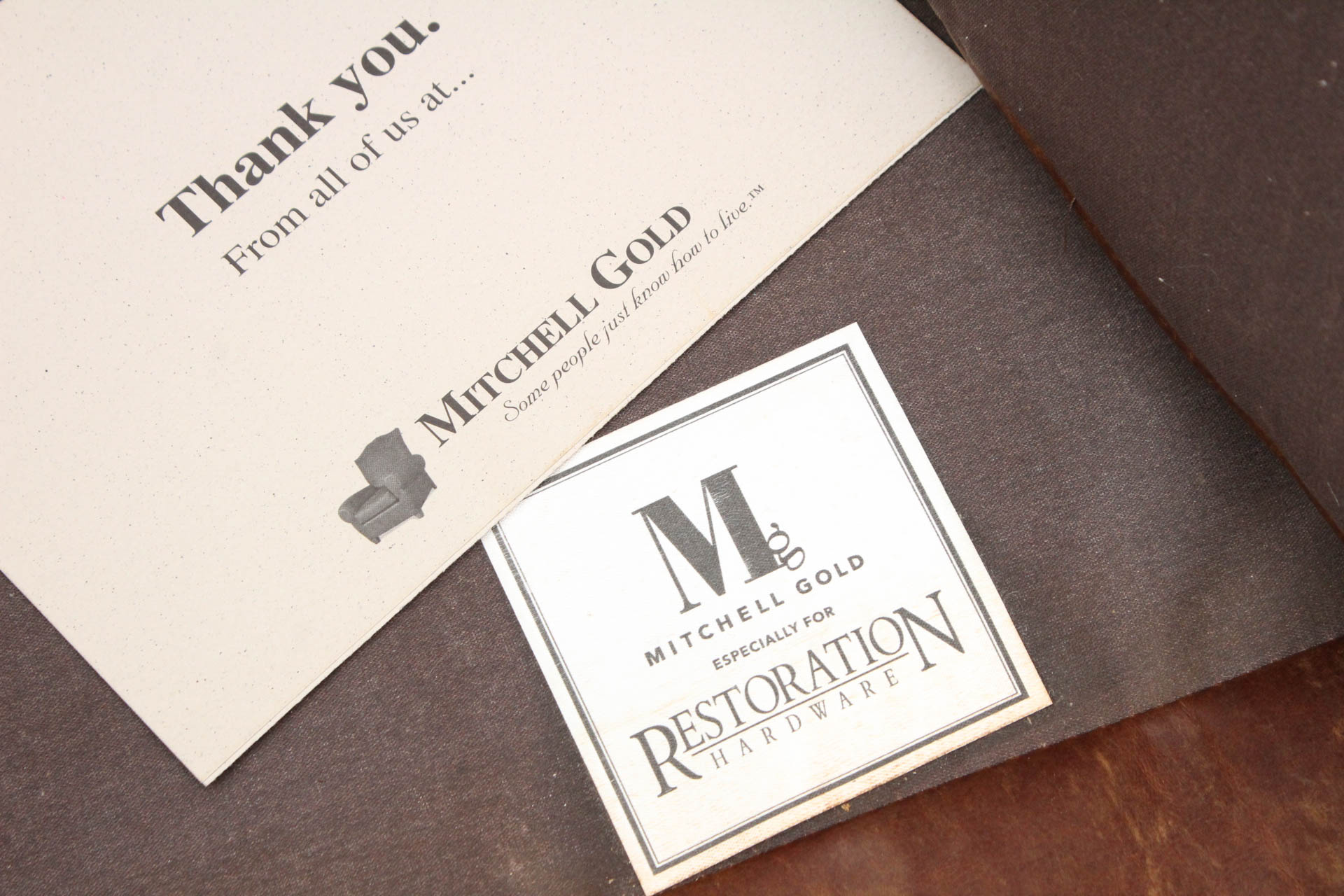 Mitchell Gold for Restoration Hardware Leather Armchair Footstool