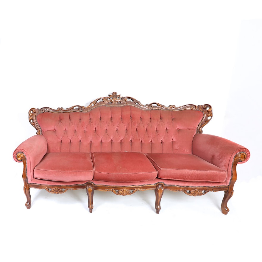 Vintage Provincial Louis XV Style Sofa