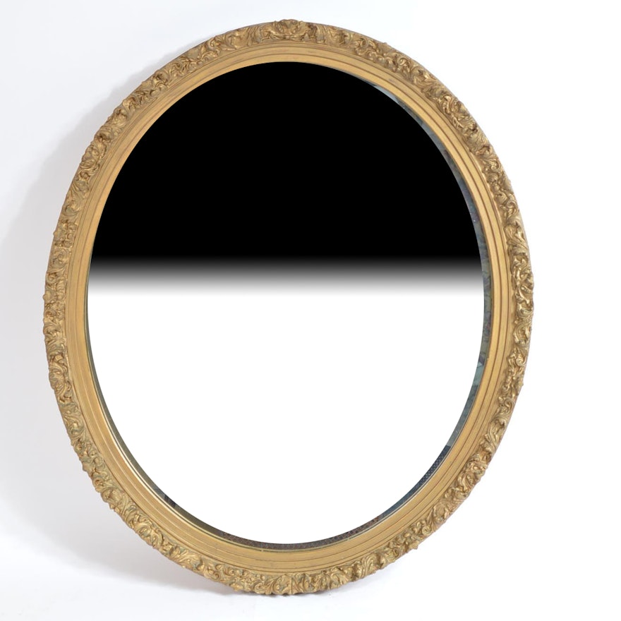 Gold Tone Wooden Wall Mirror