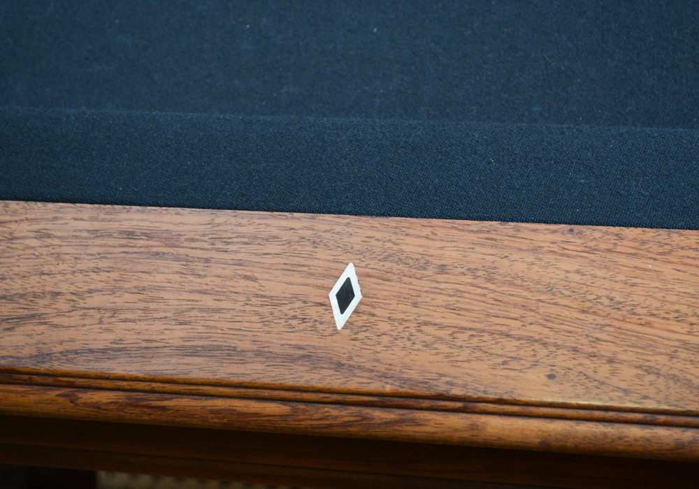 Oak Pool Table by Olhausen With Pool Cues, Ball Set, Brush, and Rack