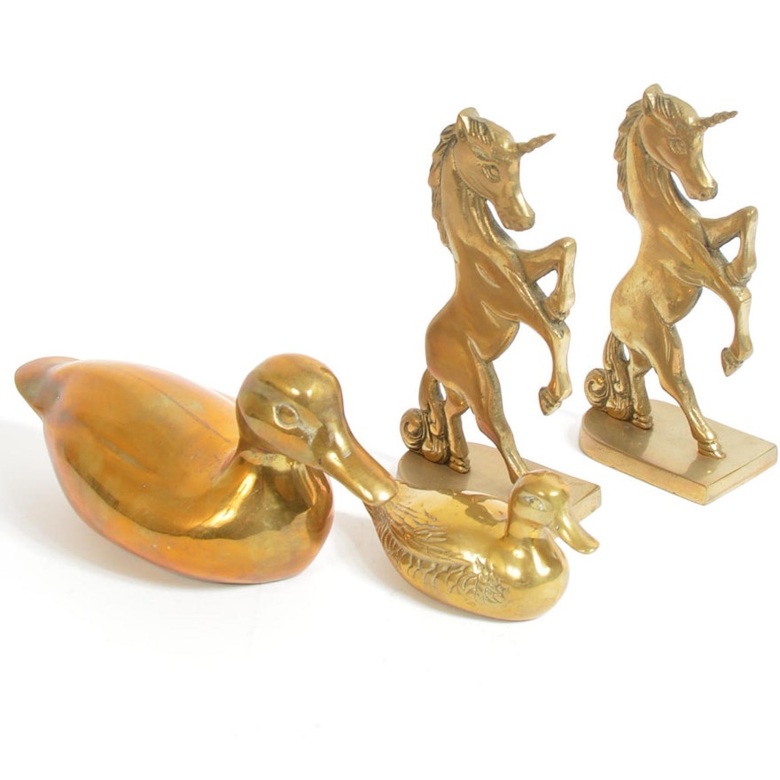 Assortment of Brass Animal Decor