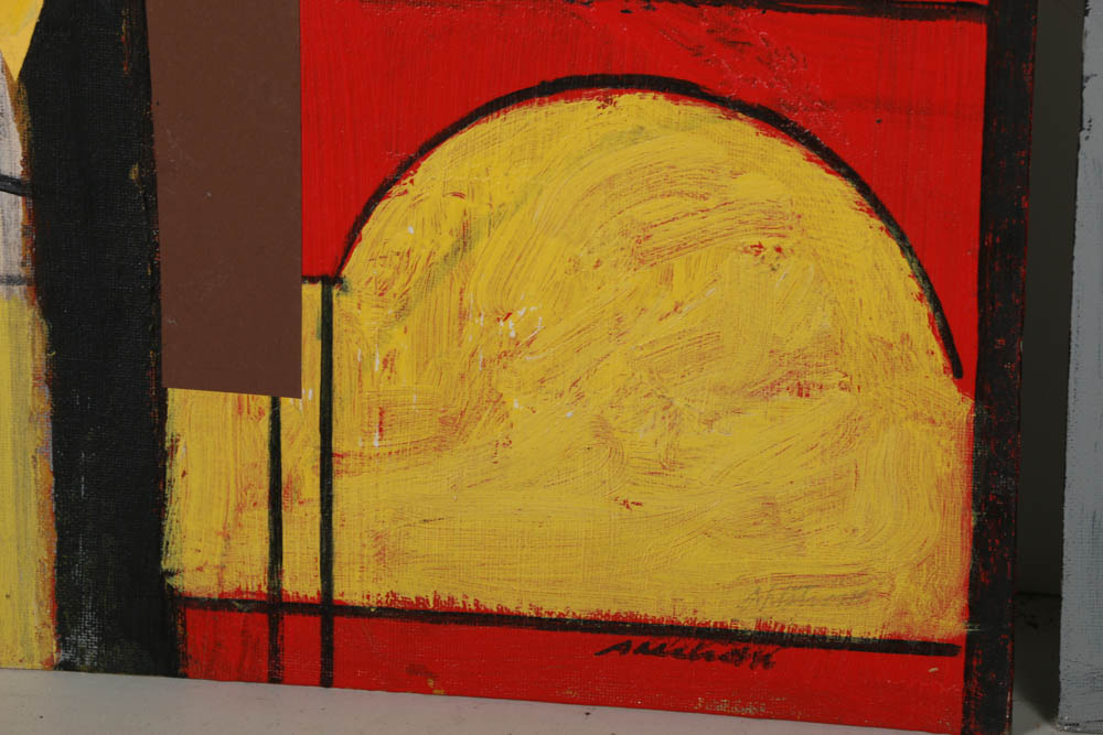 Assortment of Ronald Ashlstorm Mix Media on Board Compositions