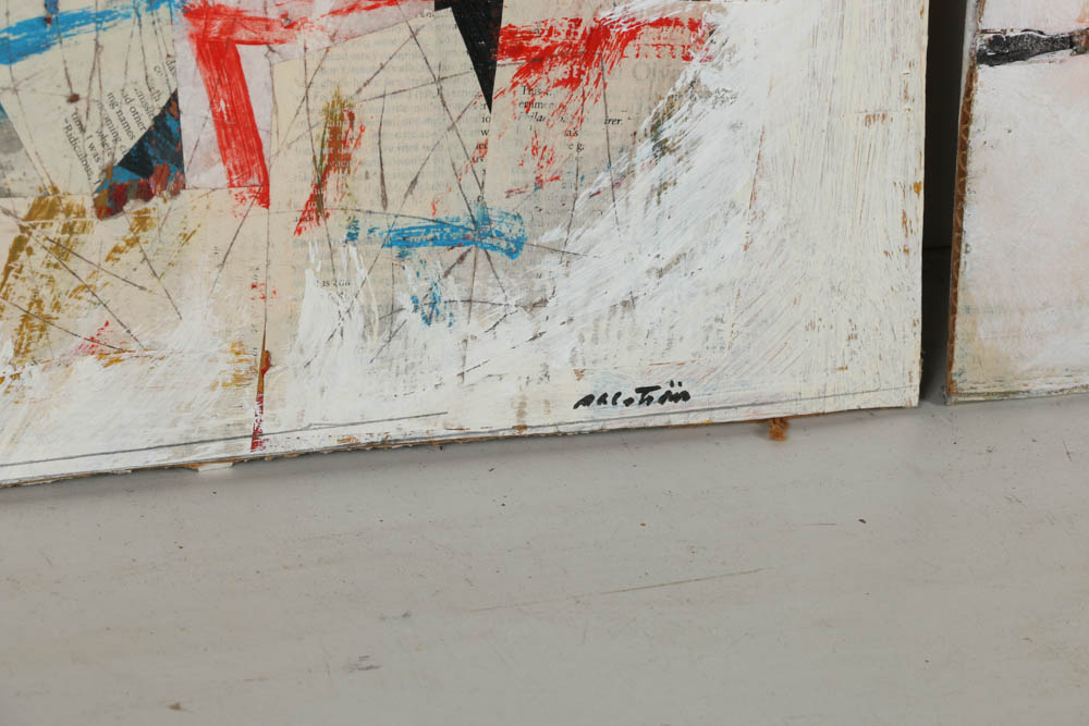 Assortment of Ronald Ashlstorm Mix Media on Board Compositions