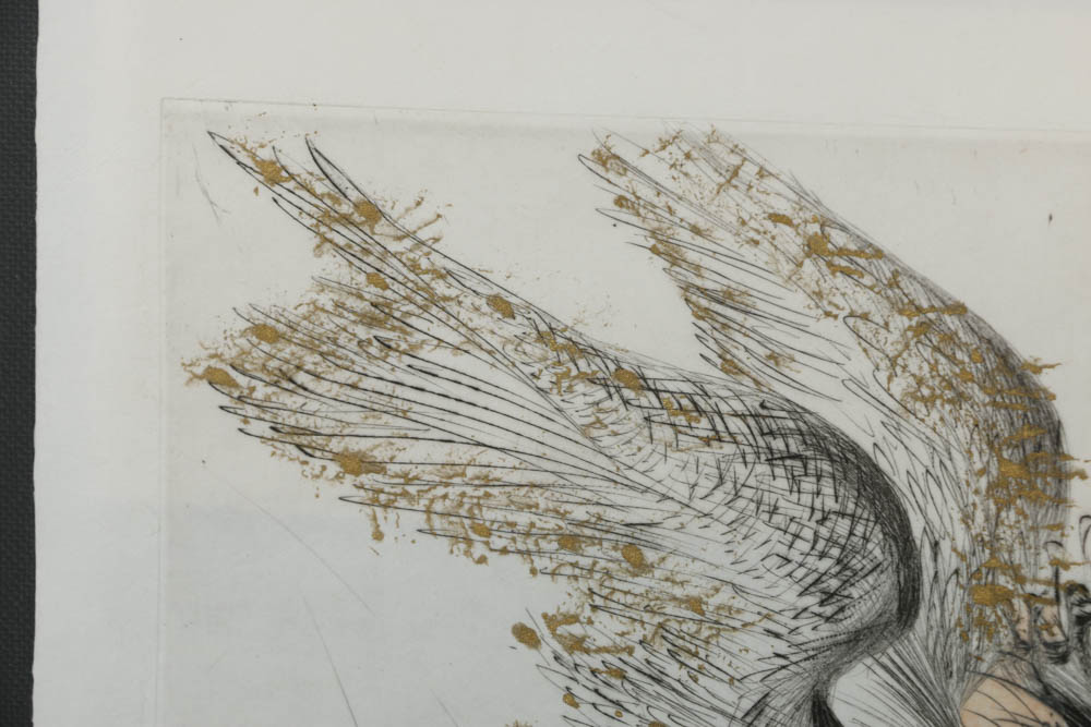 Salvador Dali Limited Edition Hand Tinted Etching "Le Demon Aile"