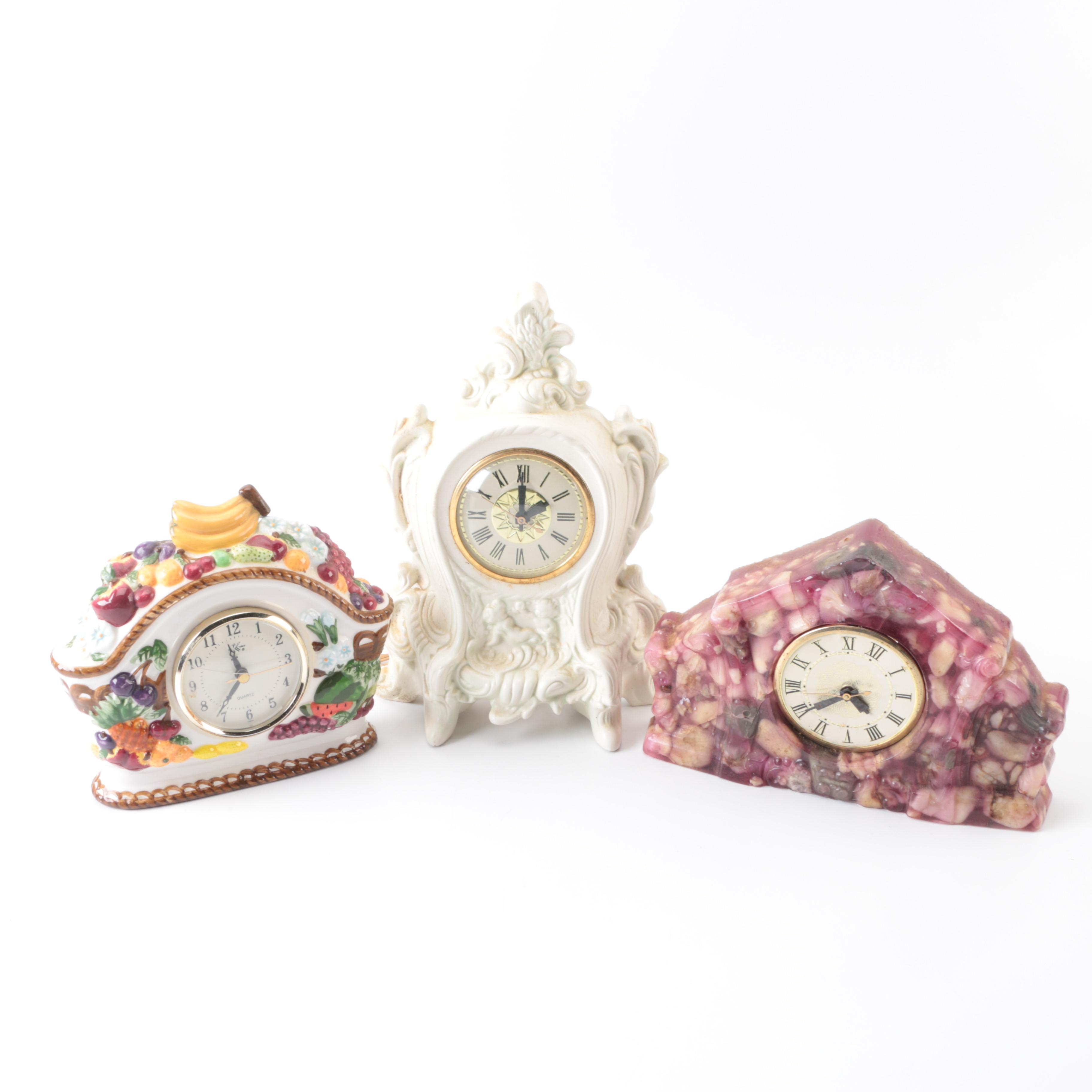 Collection of Decorative Table Top Clocks