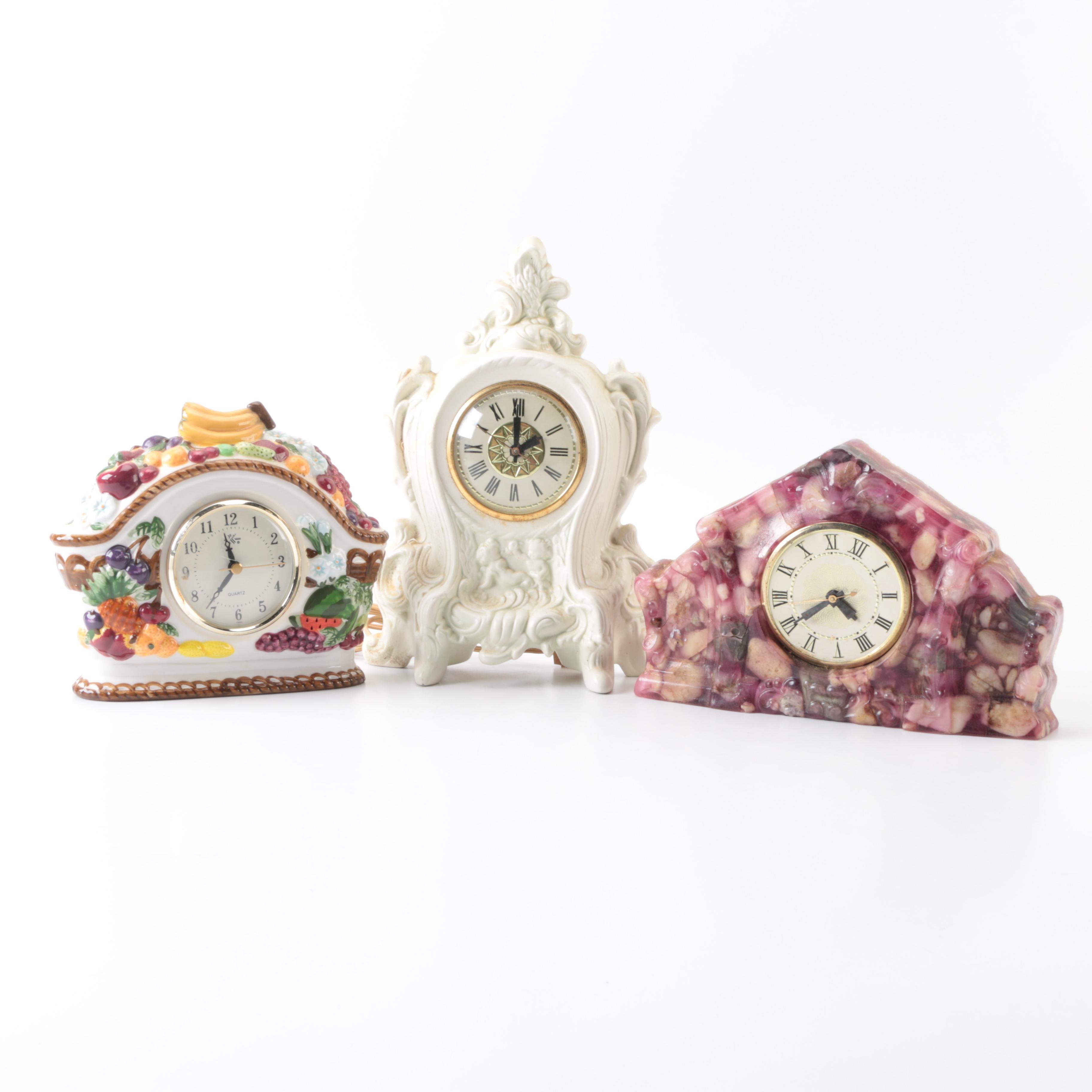 Collection of Decorative Table Top Clocks