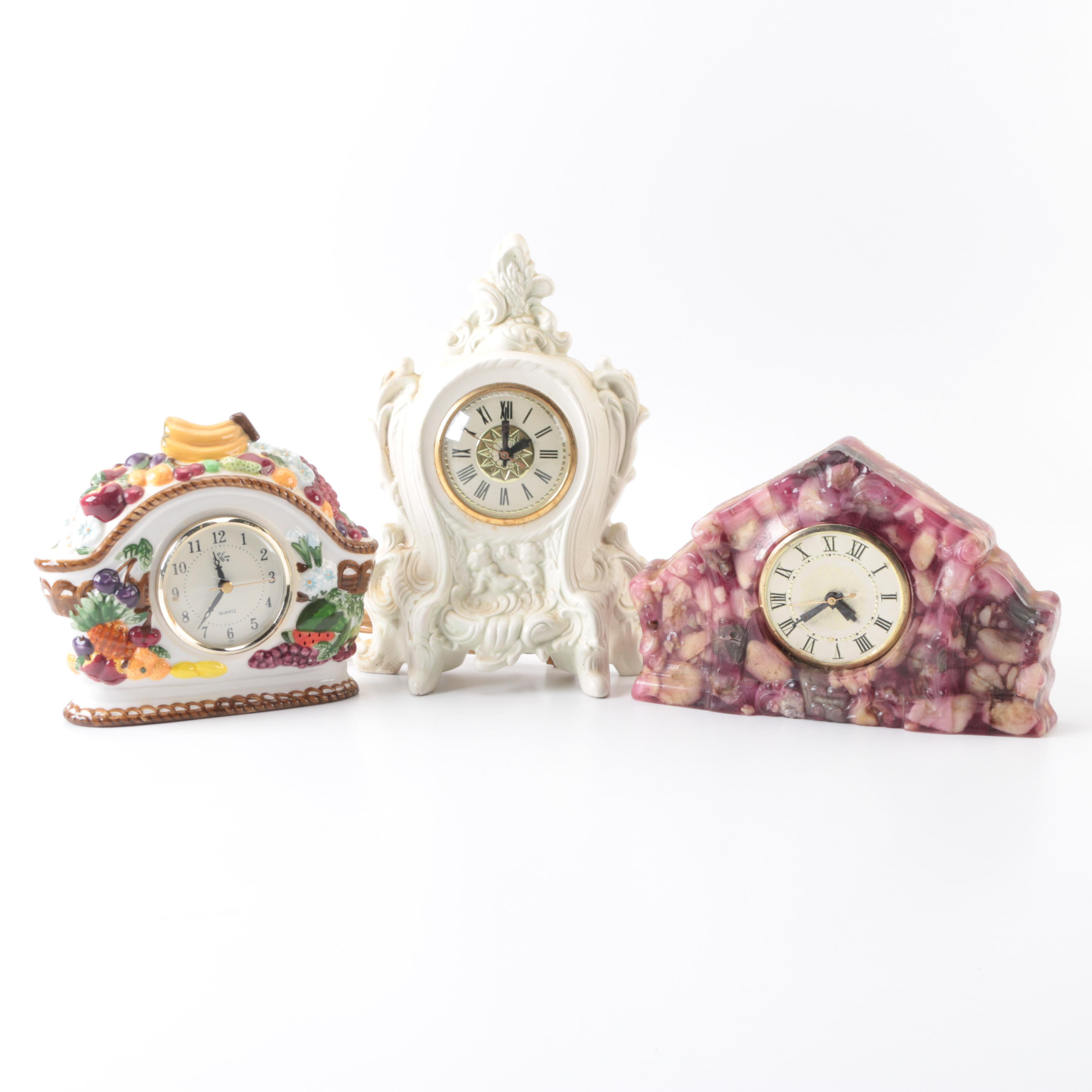 Collection of Decorative Table Top Clocks