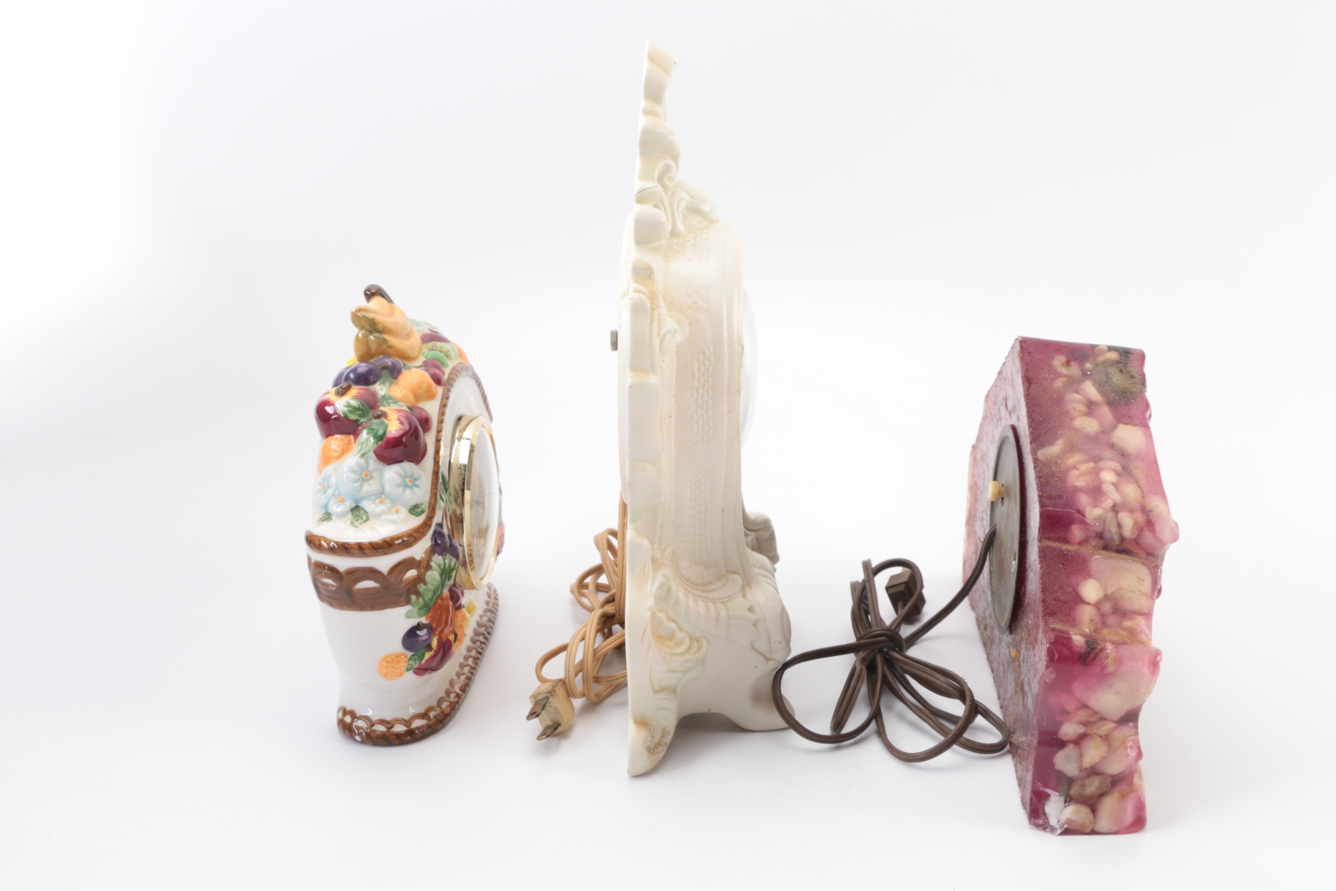 Collection of Decorative Table Top Clocks