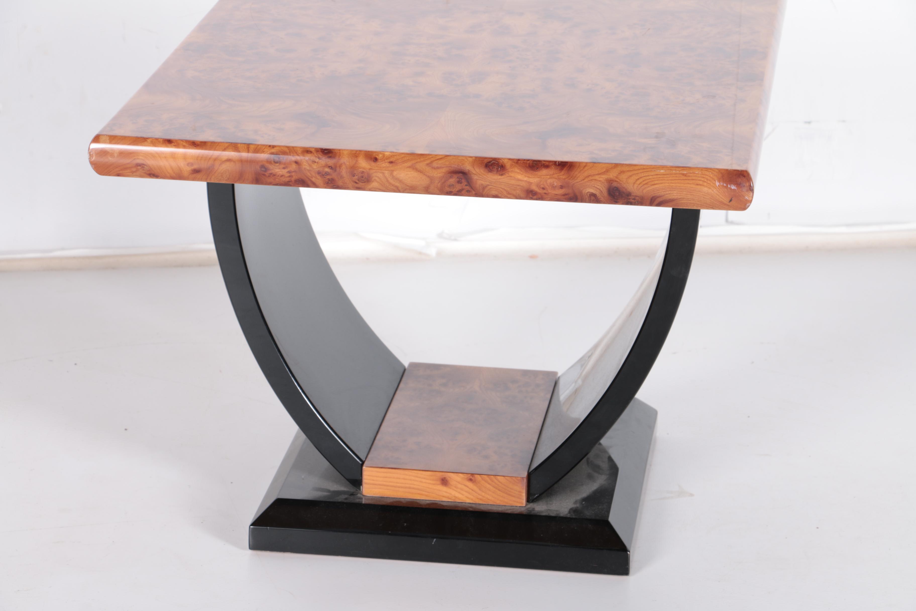 Modernist Style Side Tables With Carpathian Elm Burl Tops