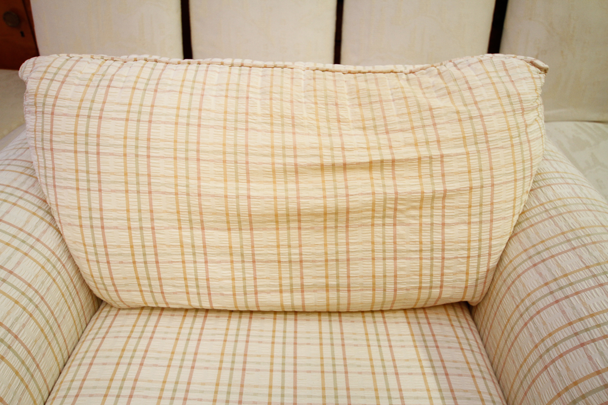 Cream Plaid Club Chair by Flexsteel