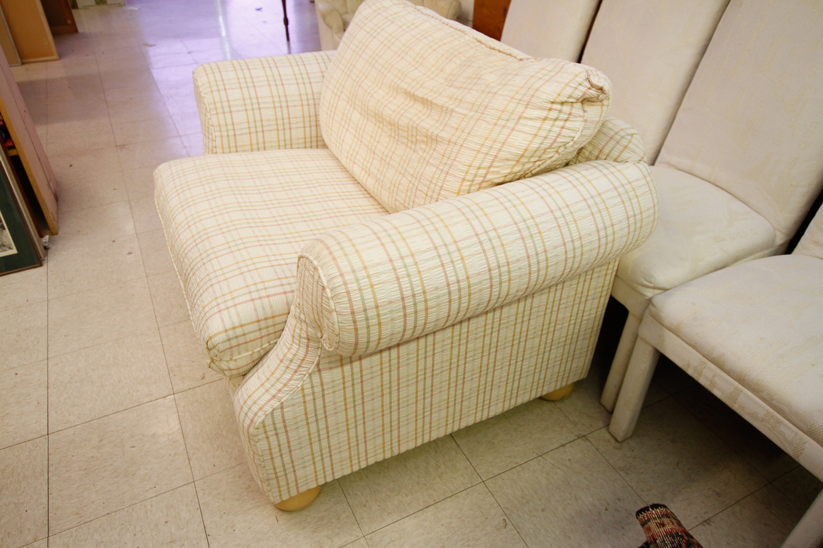Cream Plaid Club Chair by Flexsteel