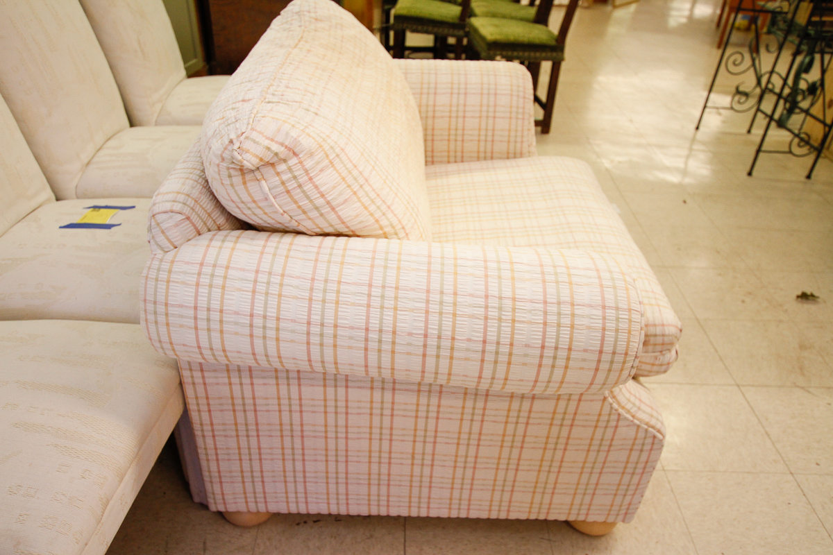 Cream Plaid Club Chair by Flexsteel