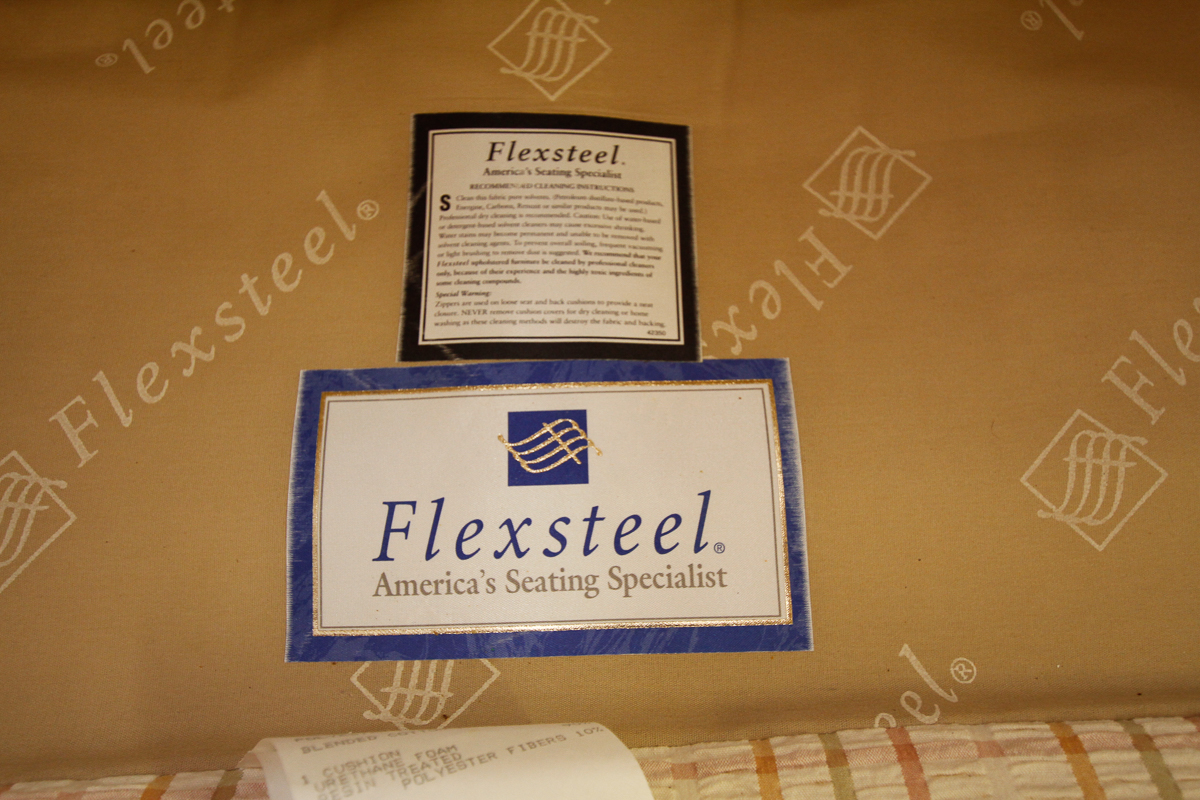 Cream Plaid Club Chair by Flexsteel