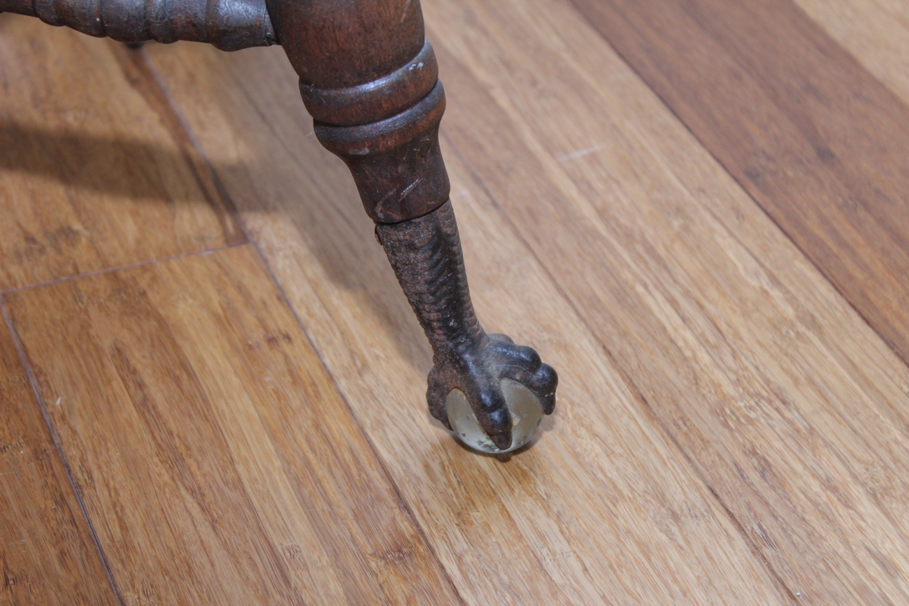 Antique A. Merriam Company Glass Ball and Claw Foot Piano Stool