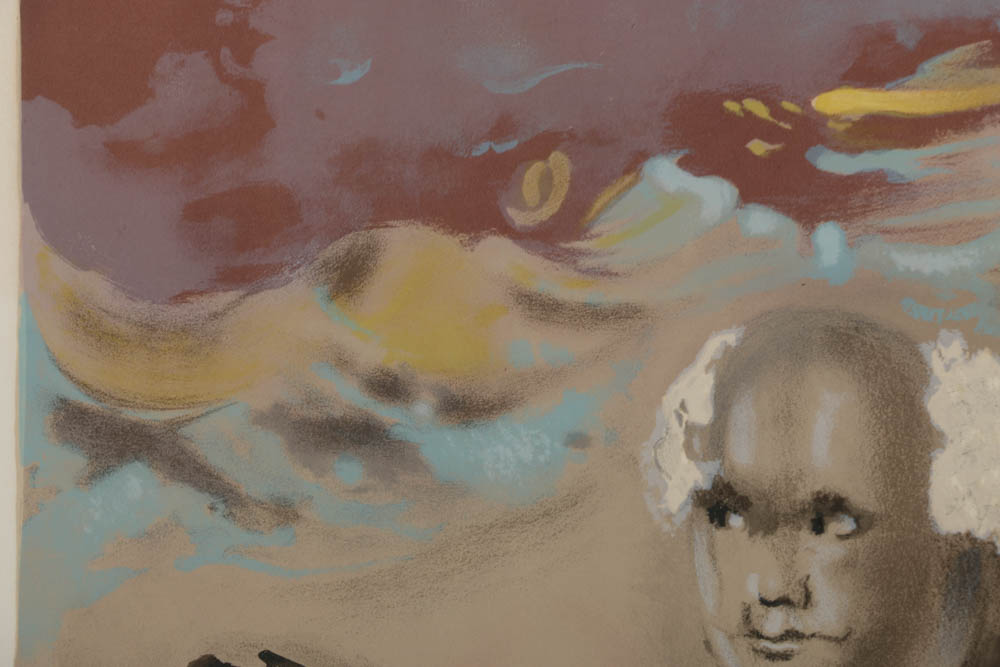 Salvador Dali Signed Limited Edition Lithograph on Paper "A Moment in History"