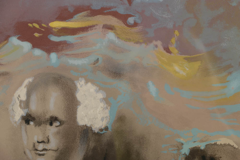 Salvador Dali Signed Limited Edition Lithograph on Paper "A Moment in History"